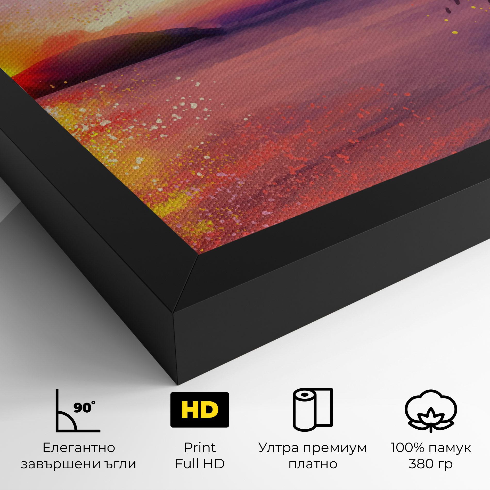 Картина на платно Purple Sunrise Art mockup 4