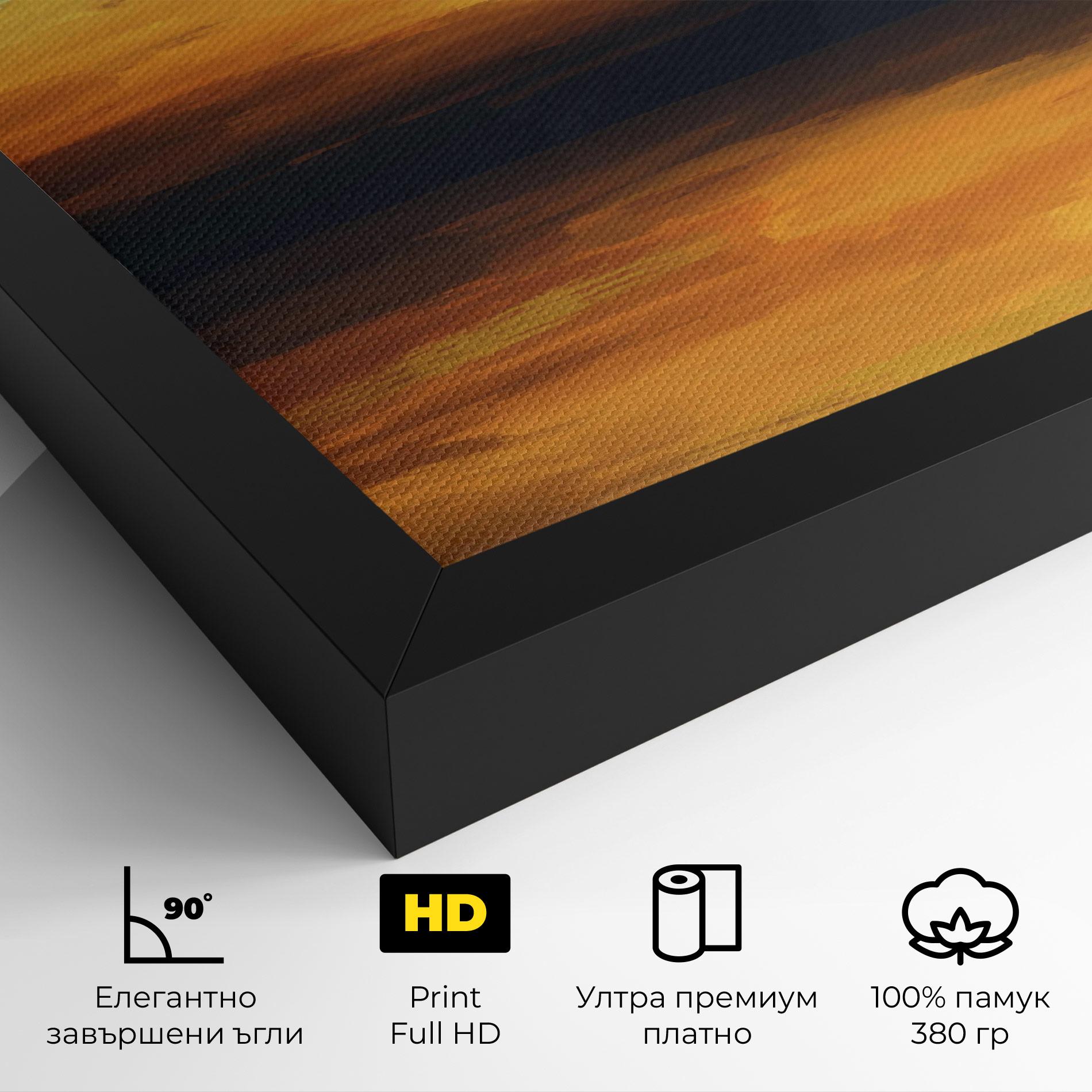 Картина на платно Sunset Oil Paint mockup 4