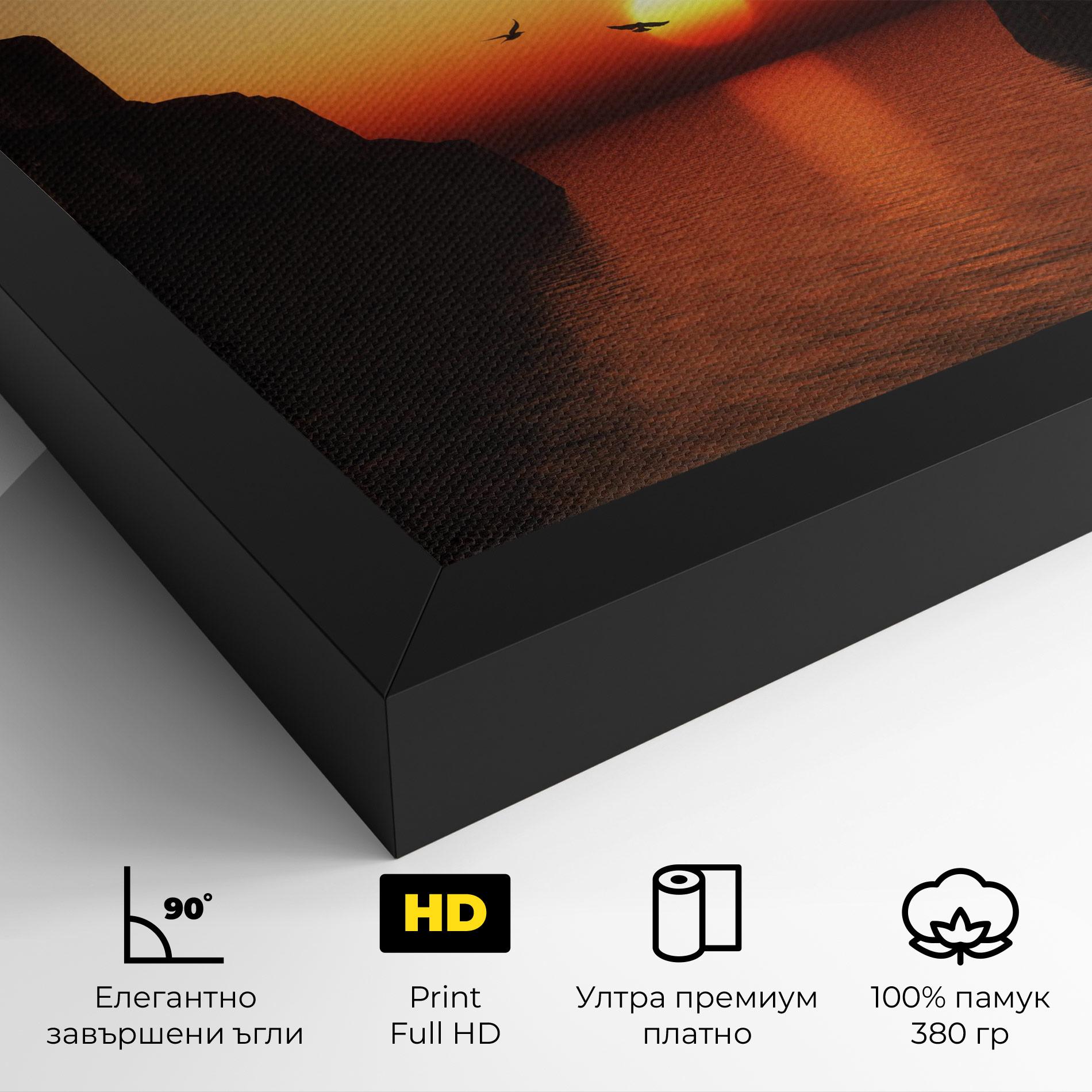 Картина на платно Sunset Silhouette Birds mockup 4