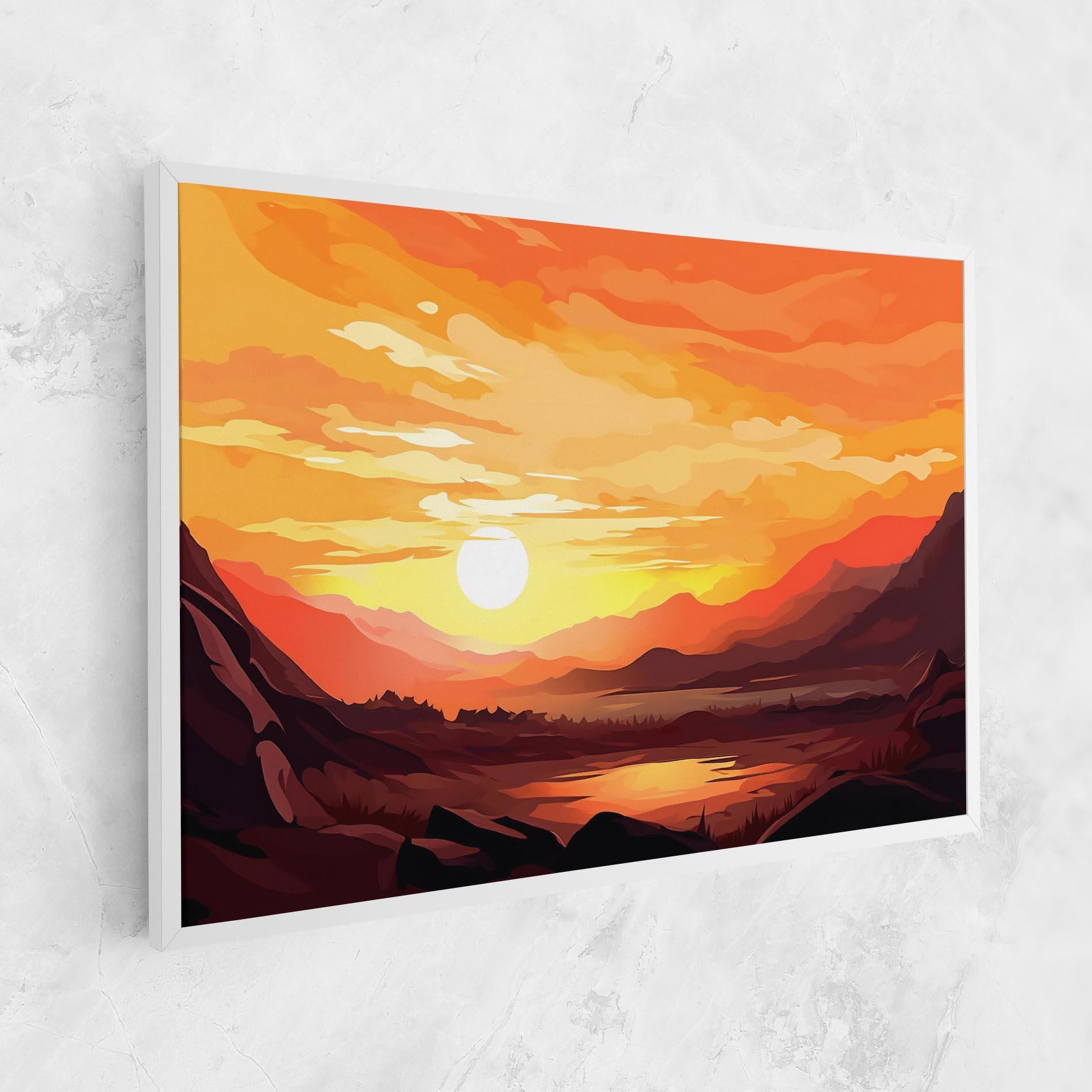Картина на платно Beautiful Sunset Illustration mockup 1