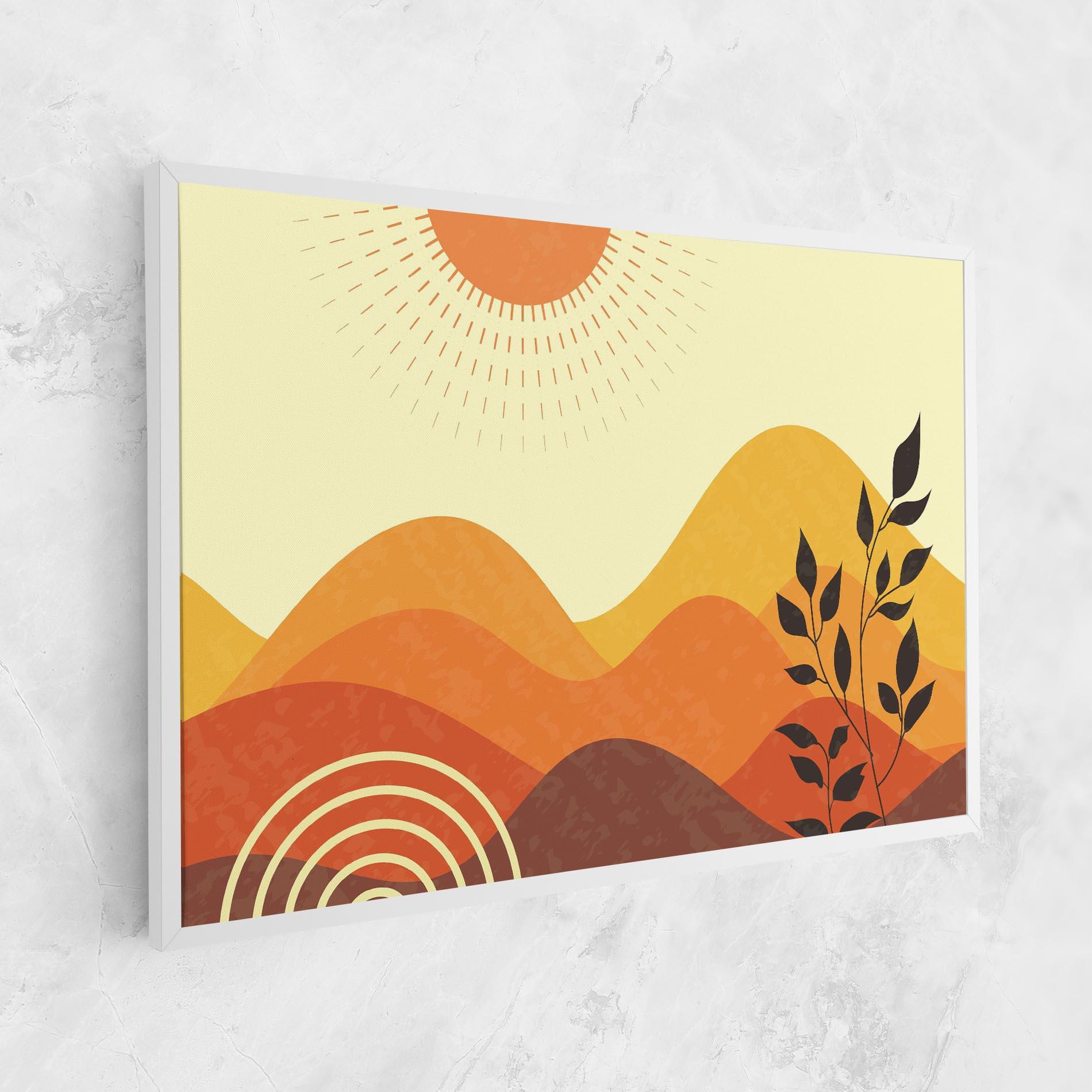 Картина на платно Minimalist Sunset Art mockup 1