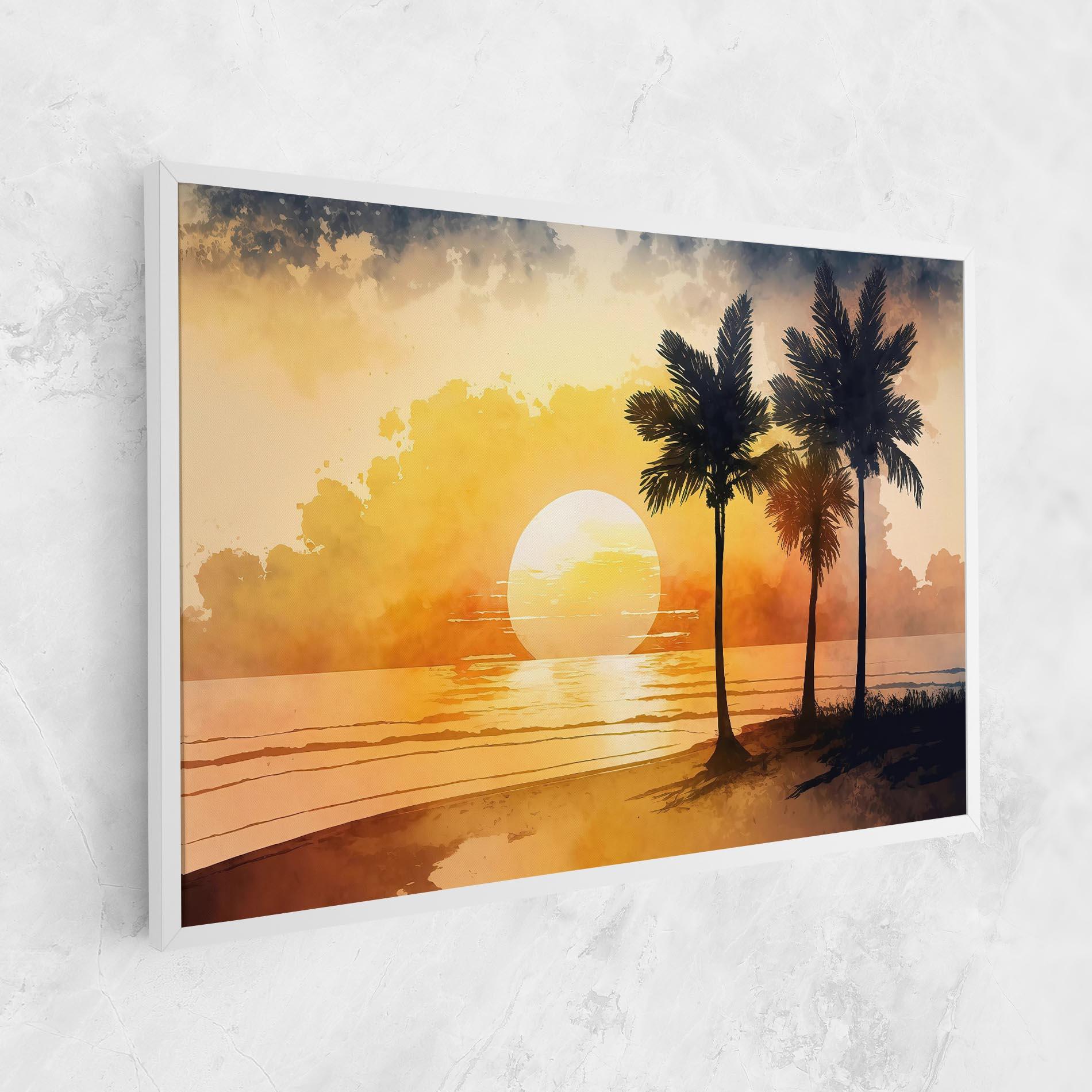 Картина на платно Palm Trees Sunset mockup 1