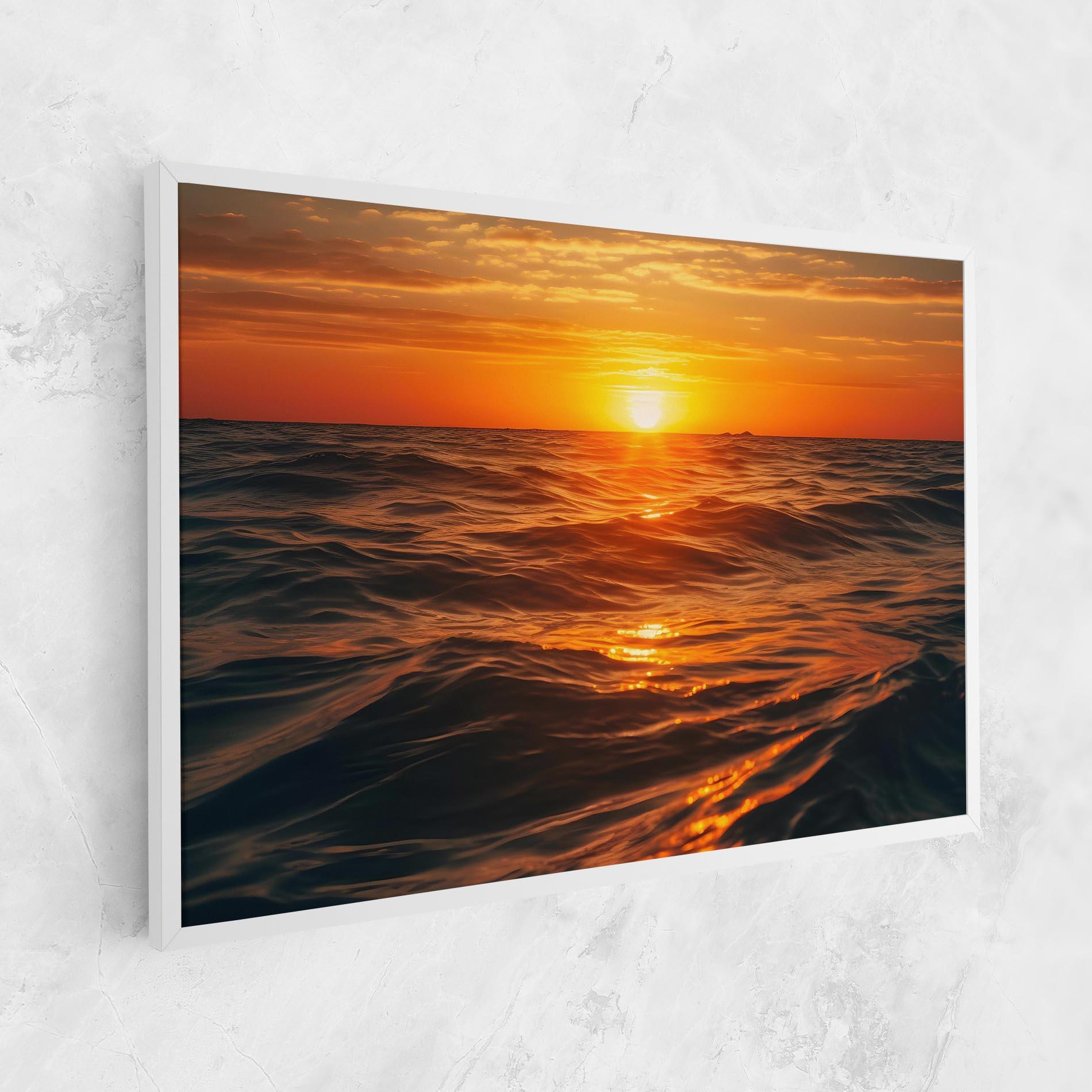 Картина на платно Waves During Sunset mockup 1