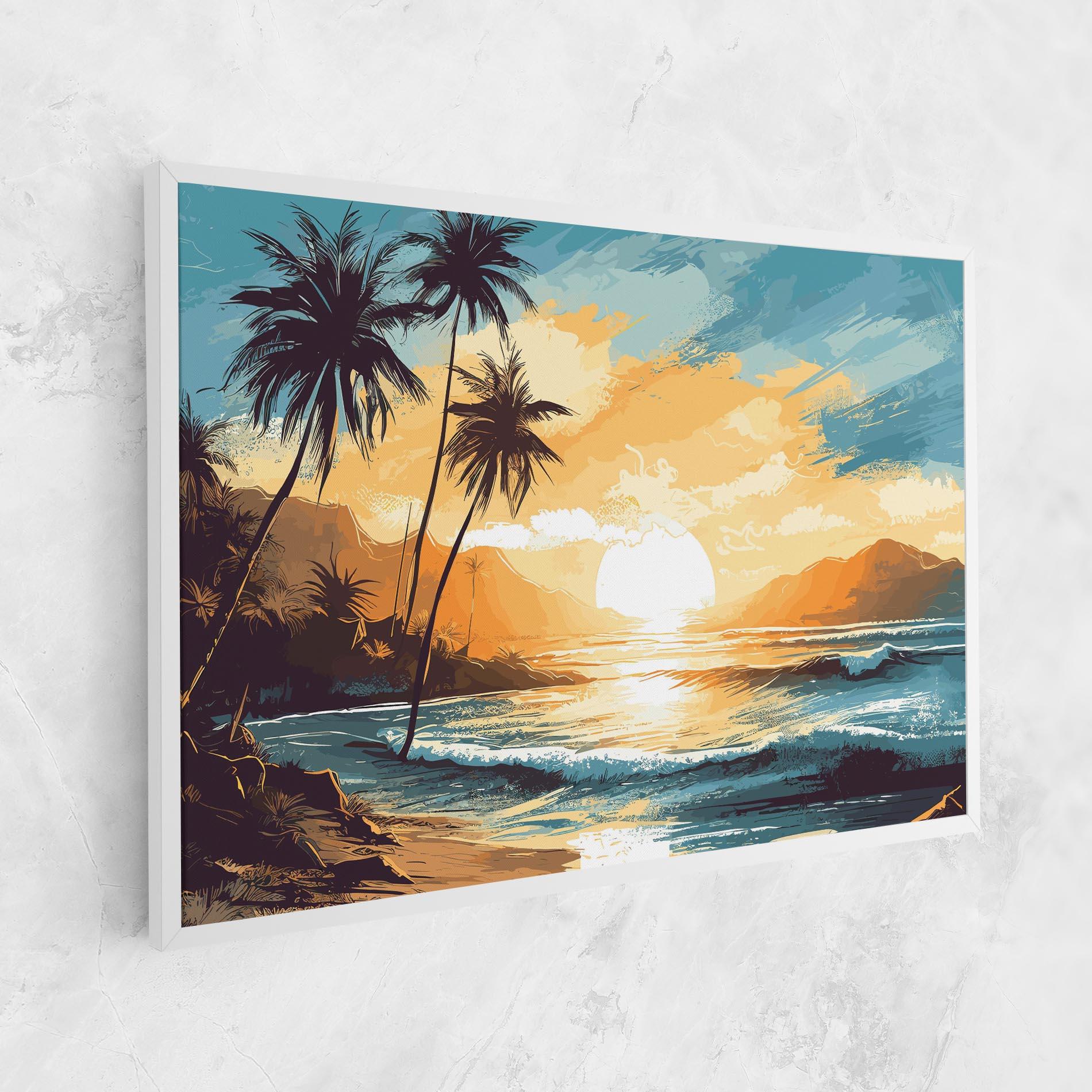 Картина на платно Yellow Blue Sunrise mockup 1