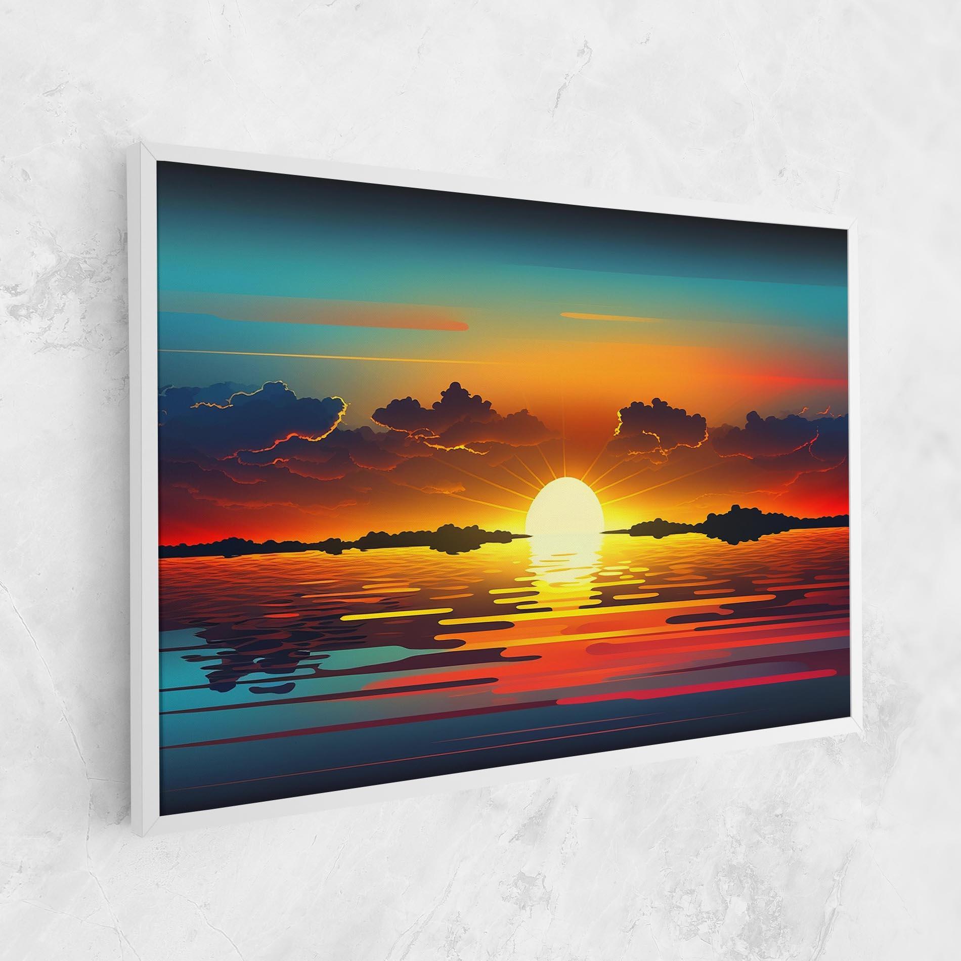 Картина на платно Yellow Sunset Illustration mockup 1