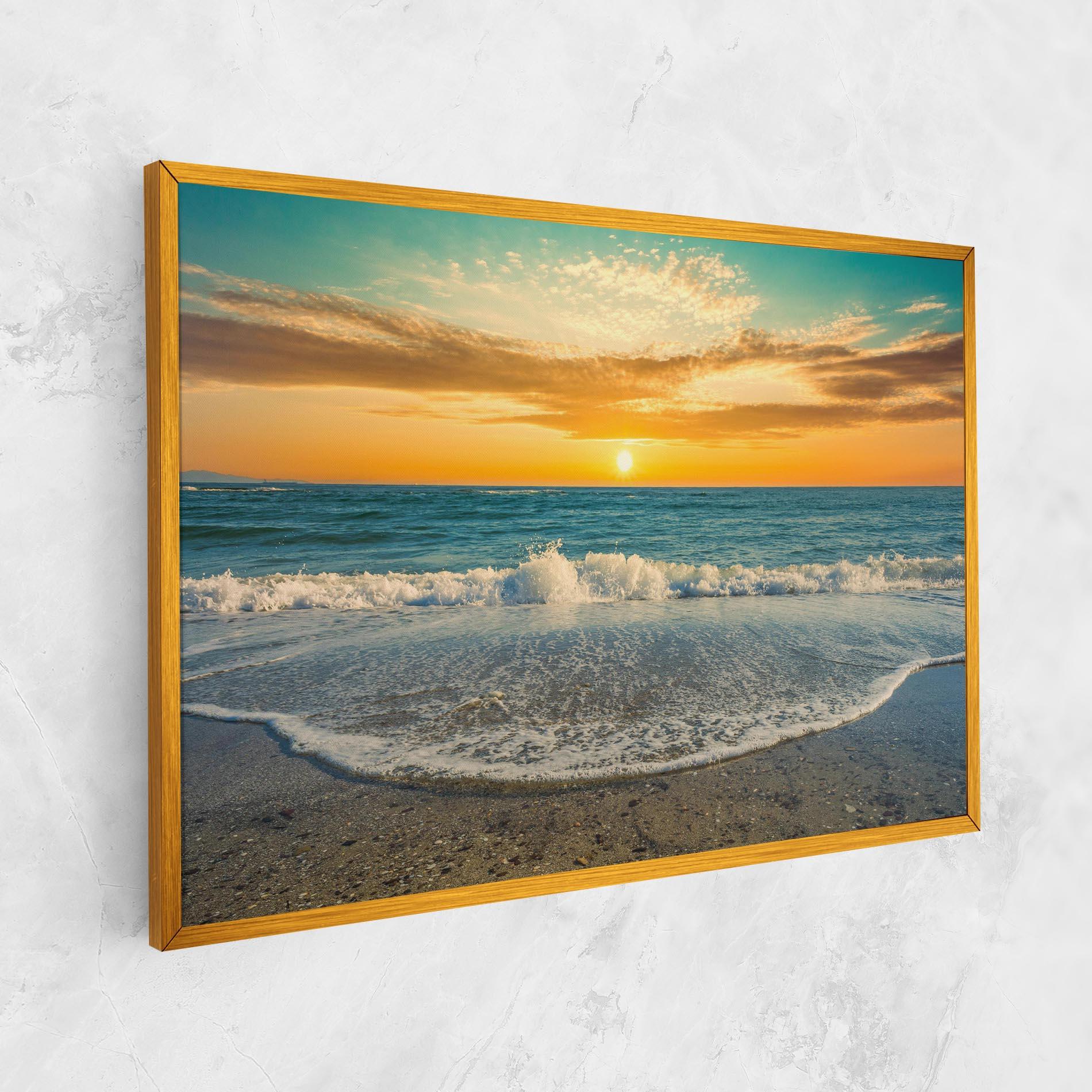 Картина на платно Beach Dramatic Sunset mockup 1