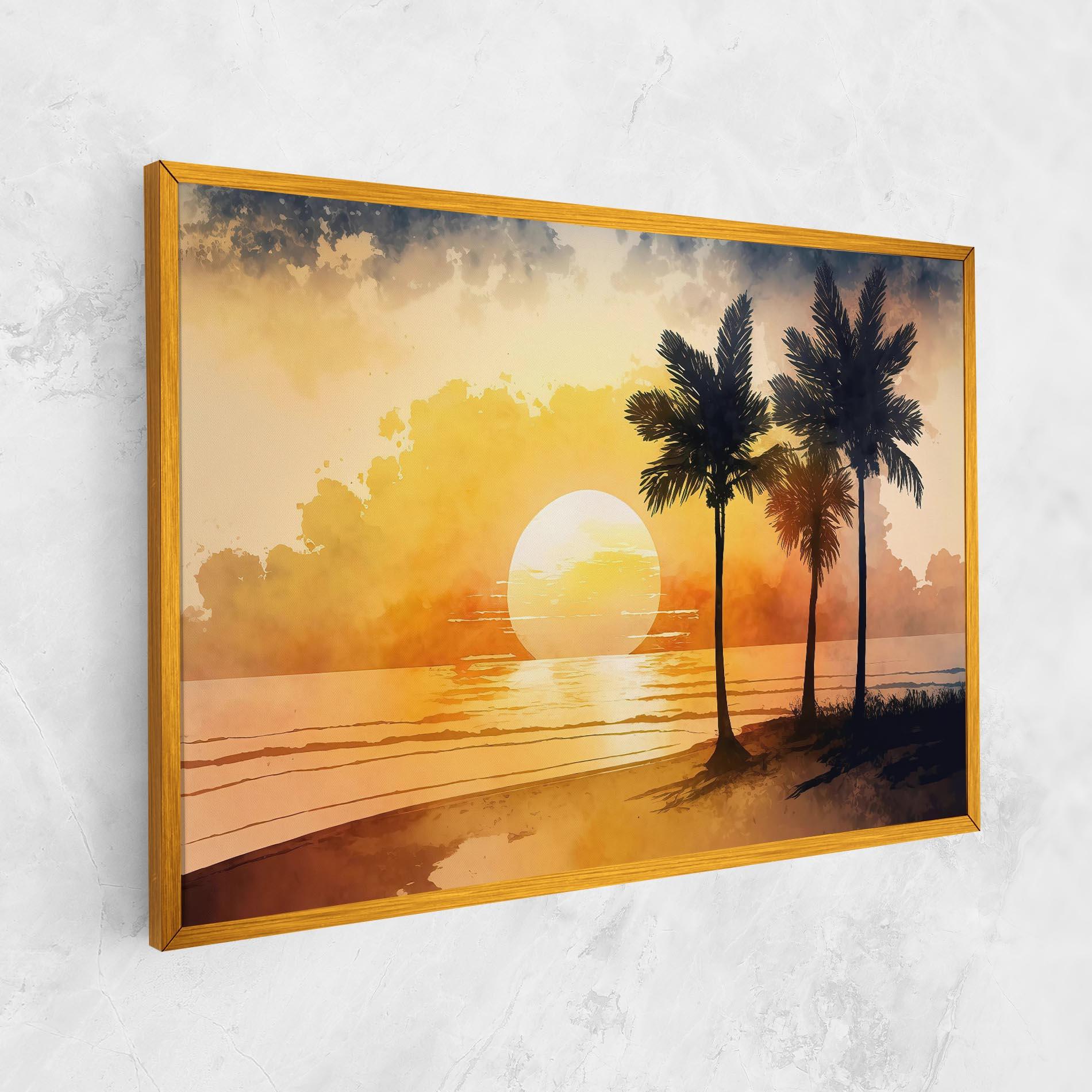 Картина на платно Palm Trees Sunset mockup 1