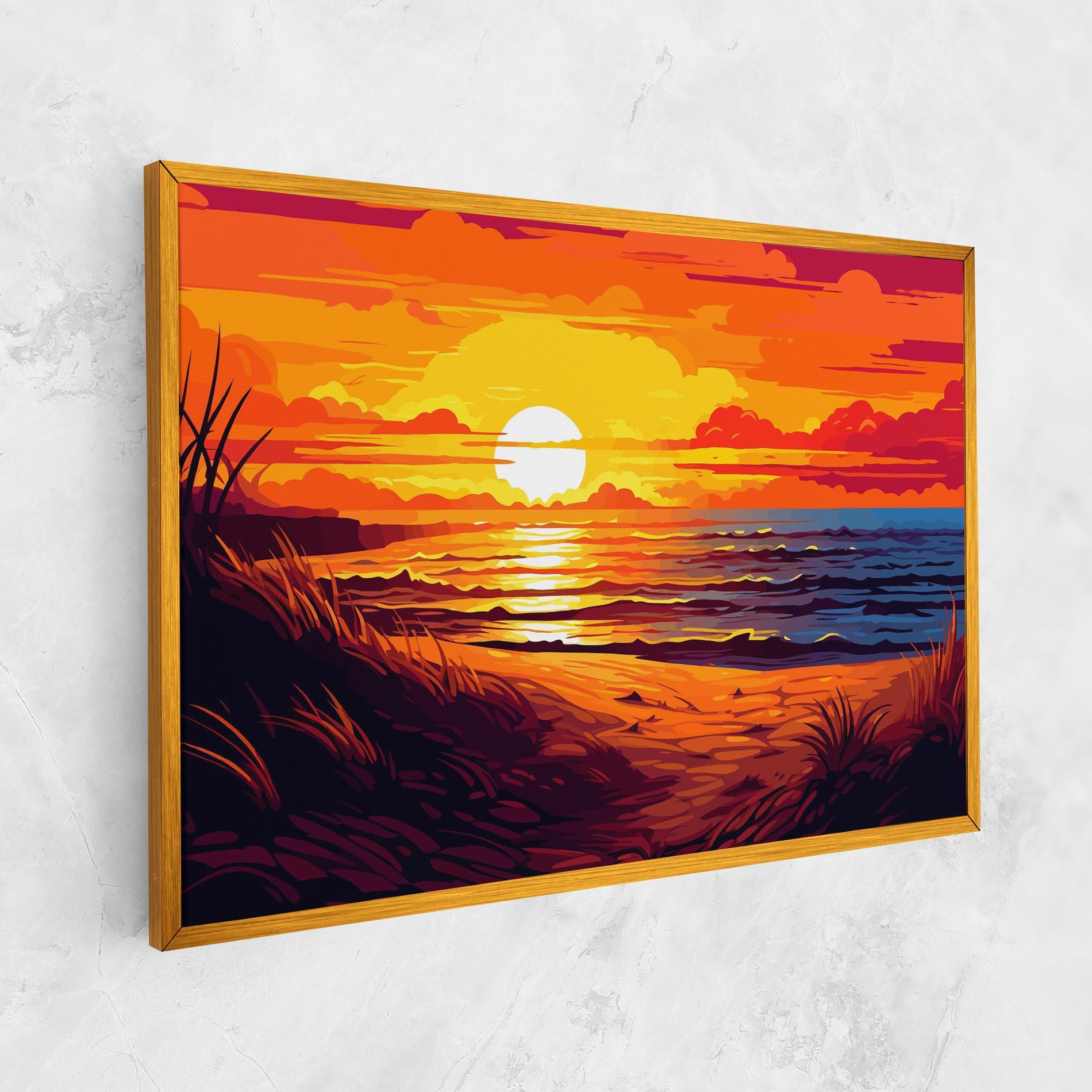Картина на платно Strong Orange Sunset mockup 1