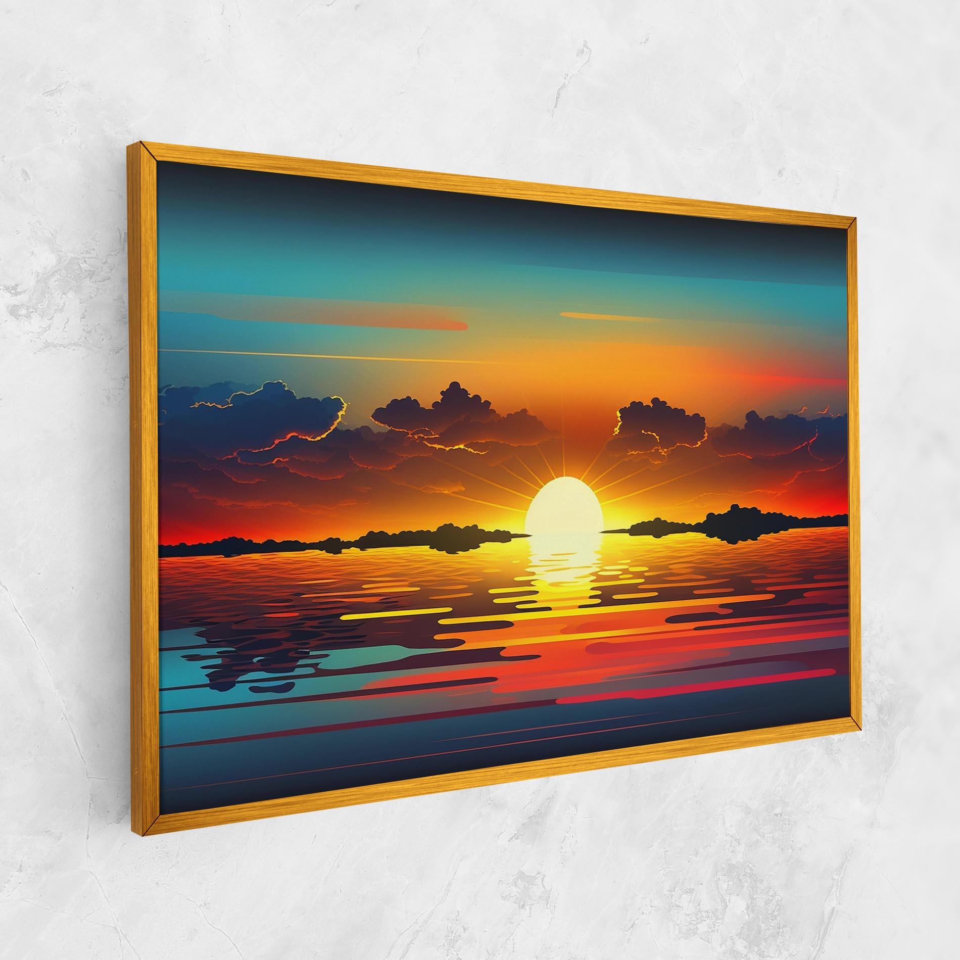 Картина на платно Yellow Sunset Illustration mockup 1