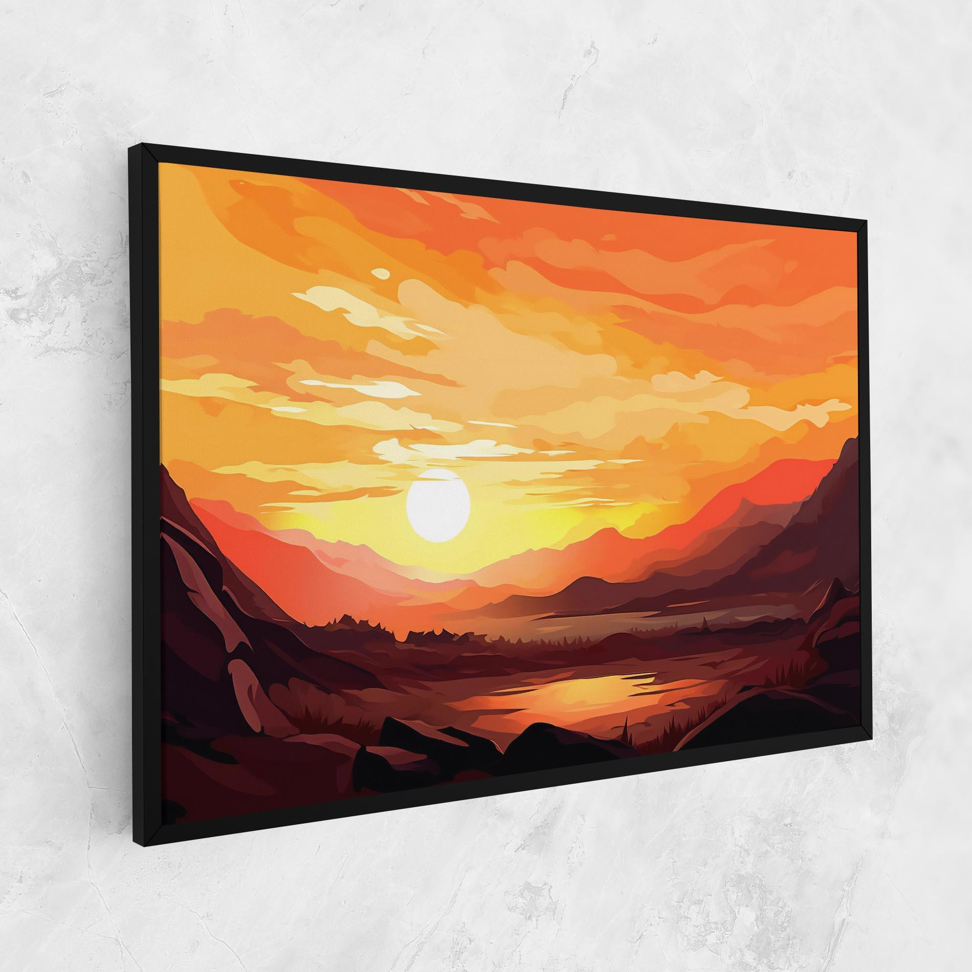 Картина на платно Beautiful Sunset Illustration mockup 1