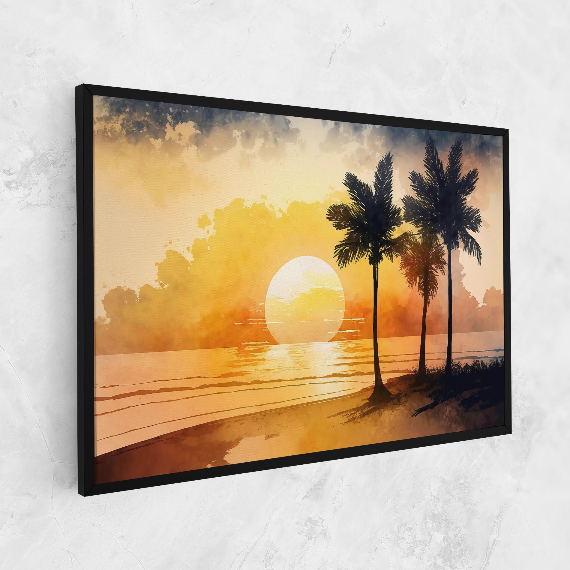 Картина на платно Palm Trees Sunset mockup 1