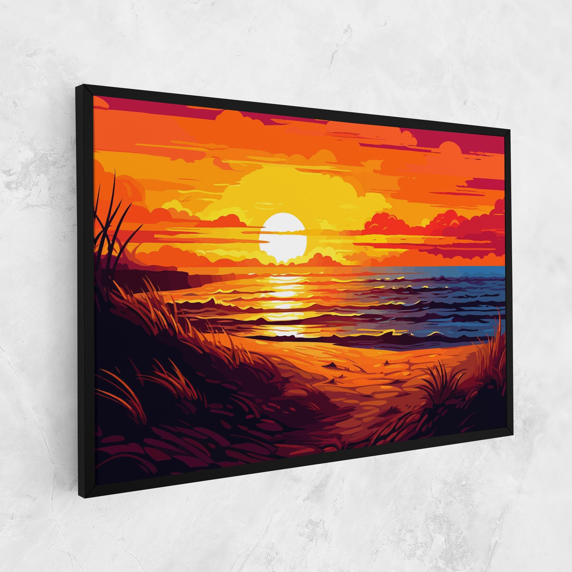 Картина на платно Strong Orange Sunset mockup 1