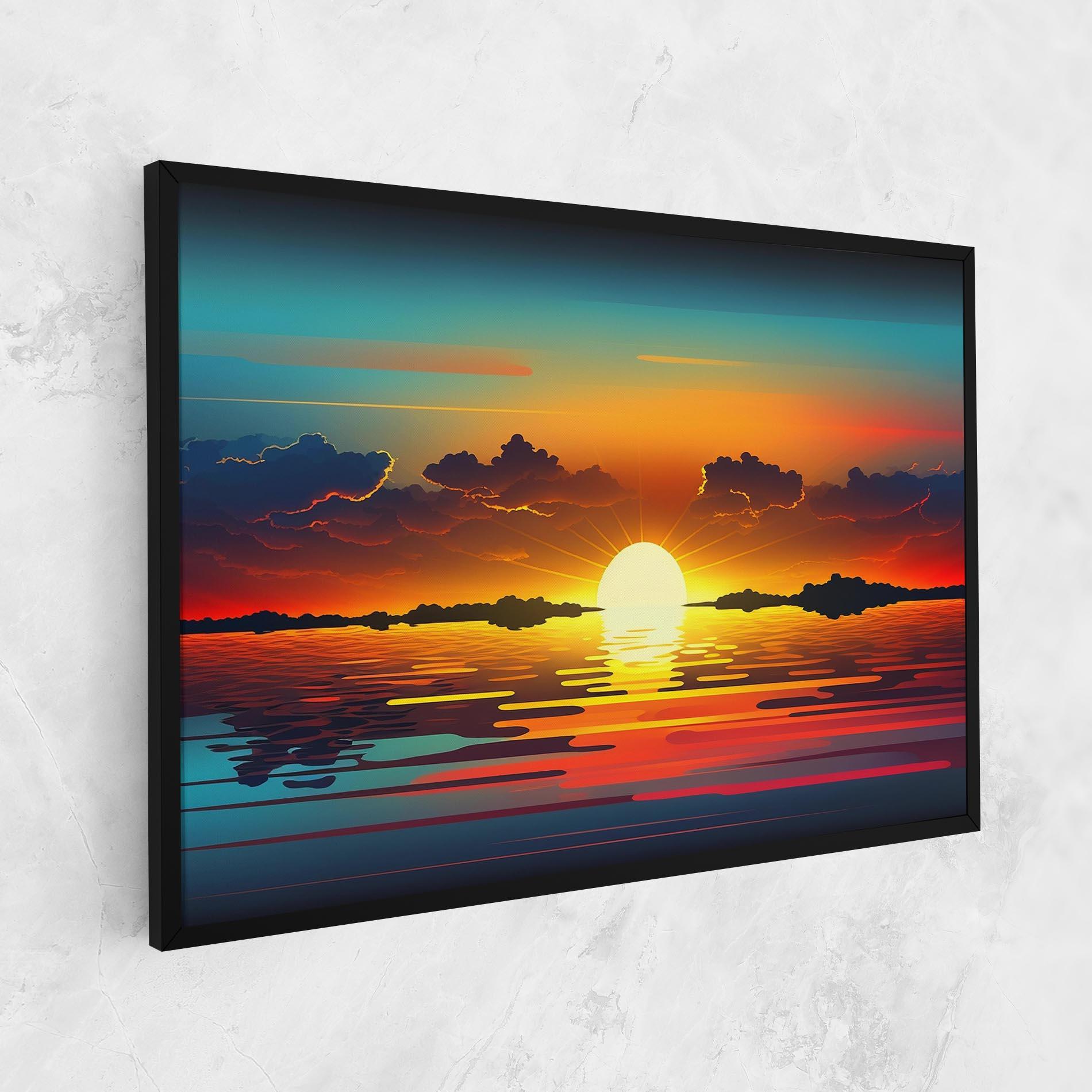 Картина на платно Yellow Sunset Illustration mockup 1