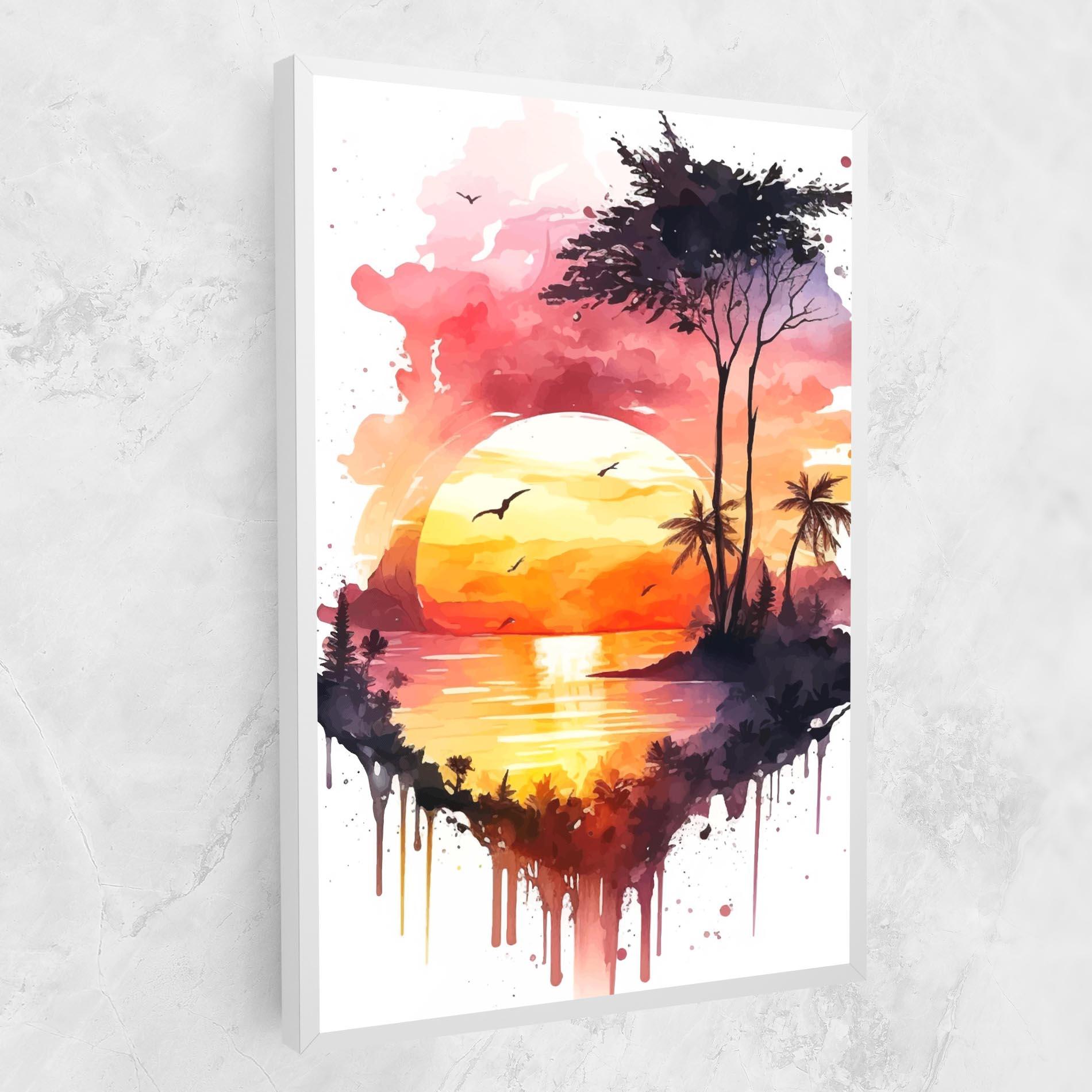 Картина на платно Purple Sunset Art mockup 1