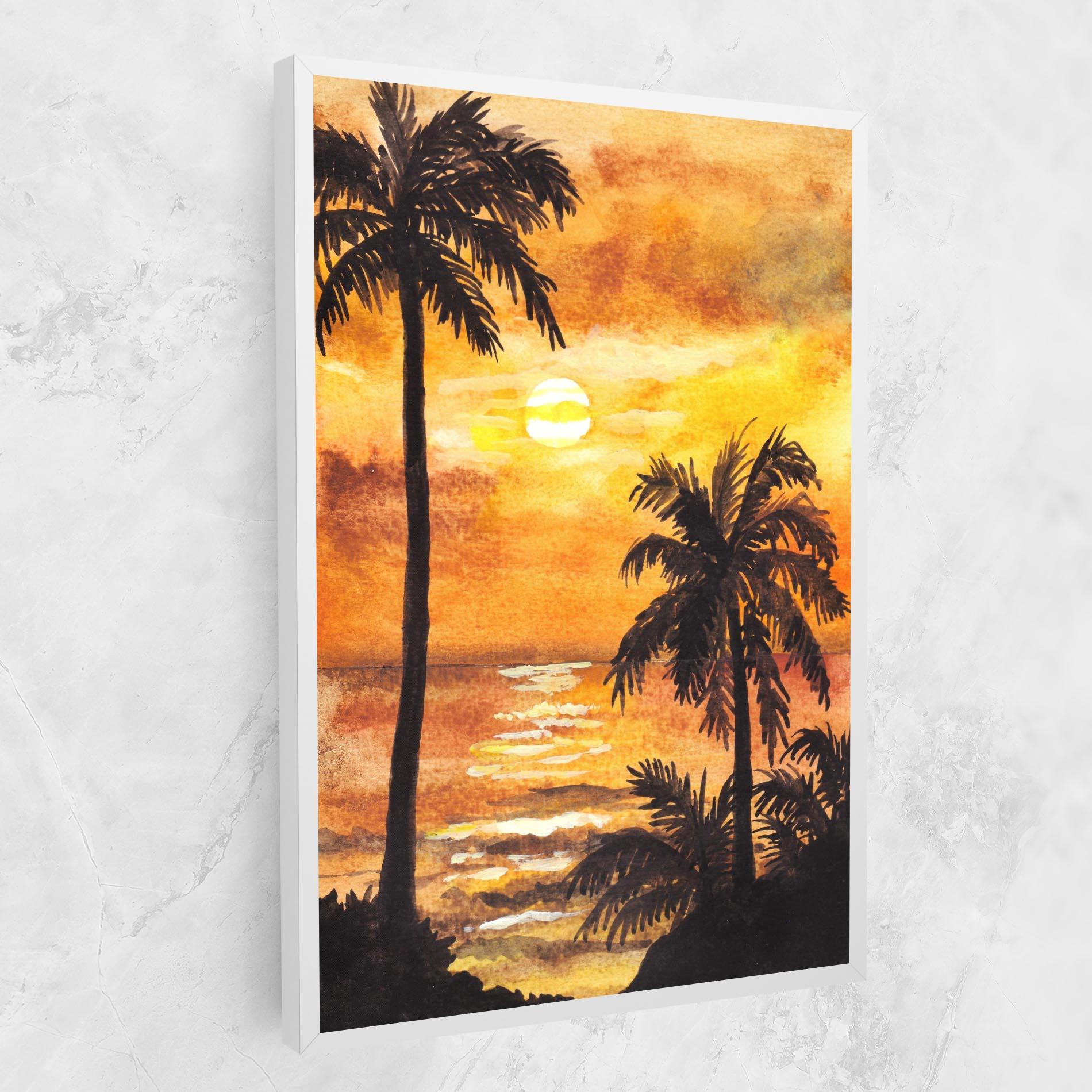 Картина на платно Watercolor Painting Sunrise mockup 1