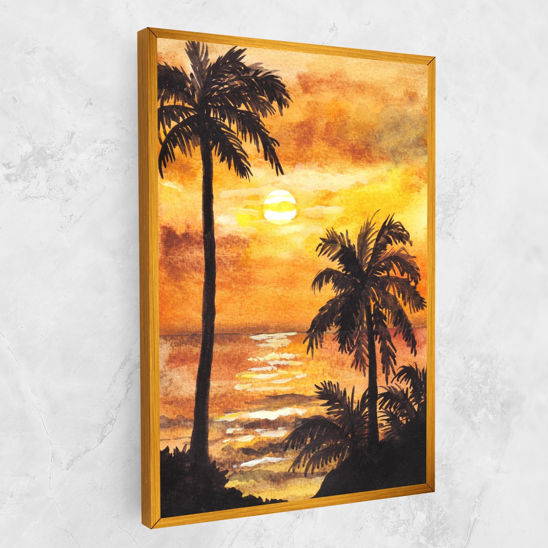 Картина на платно Watercolor Painting Sunrise mockup 1