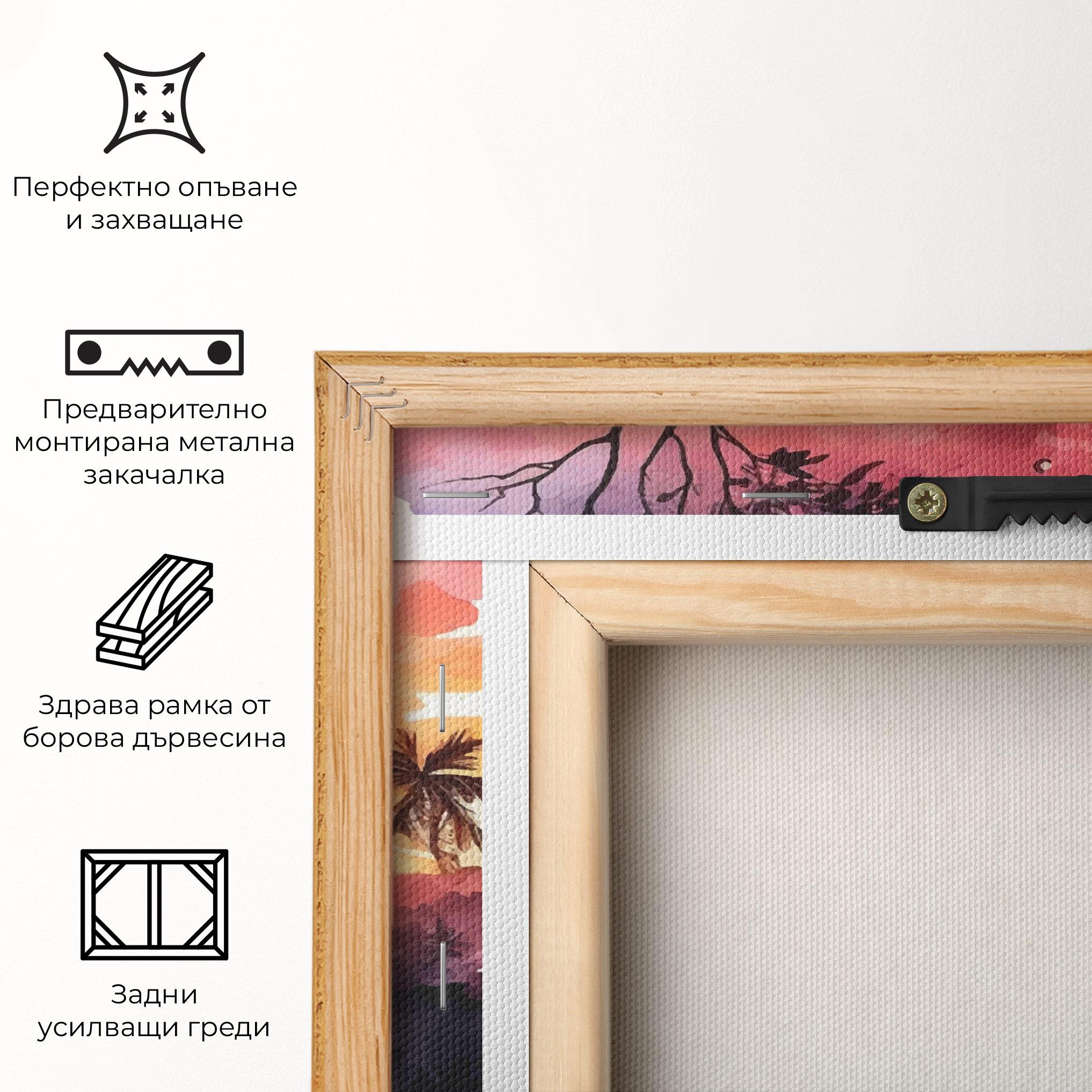 Картина на платно Purple Sunset Art mockup 5