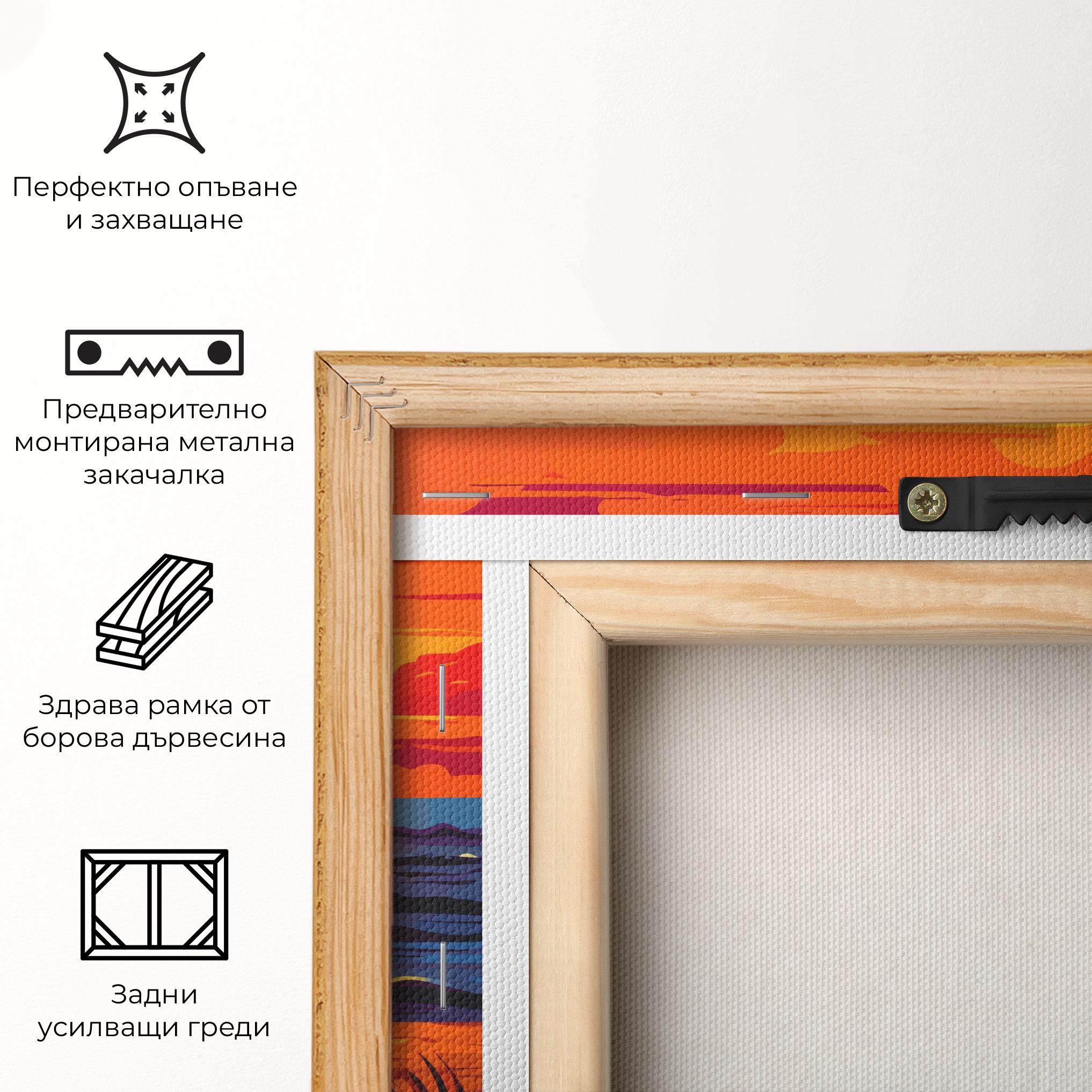 Картина на платно Strong Orange Sunset mockup 5