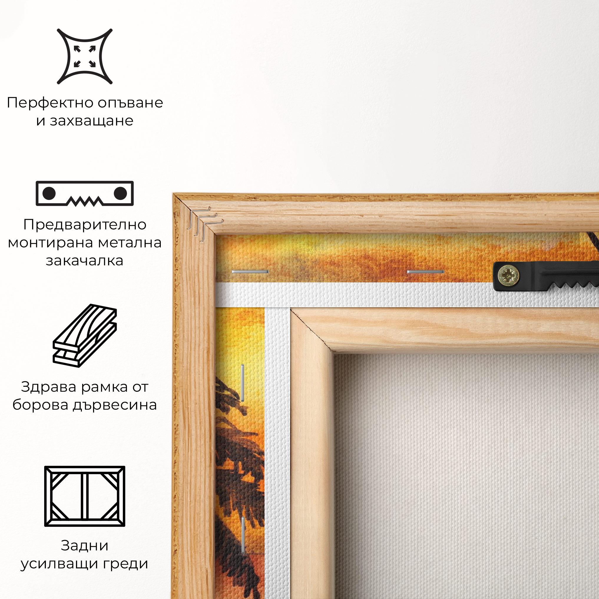 Картина на платно Watercolor Painting Sunrise mockup 5