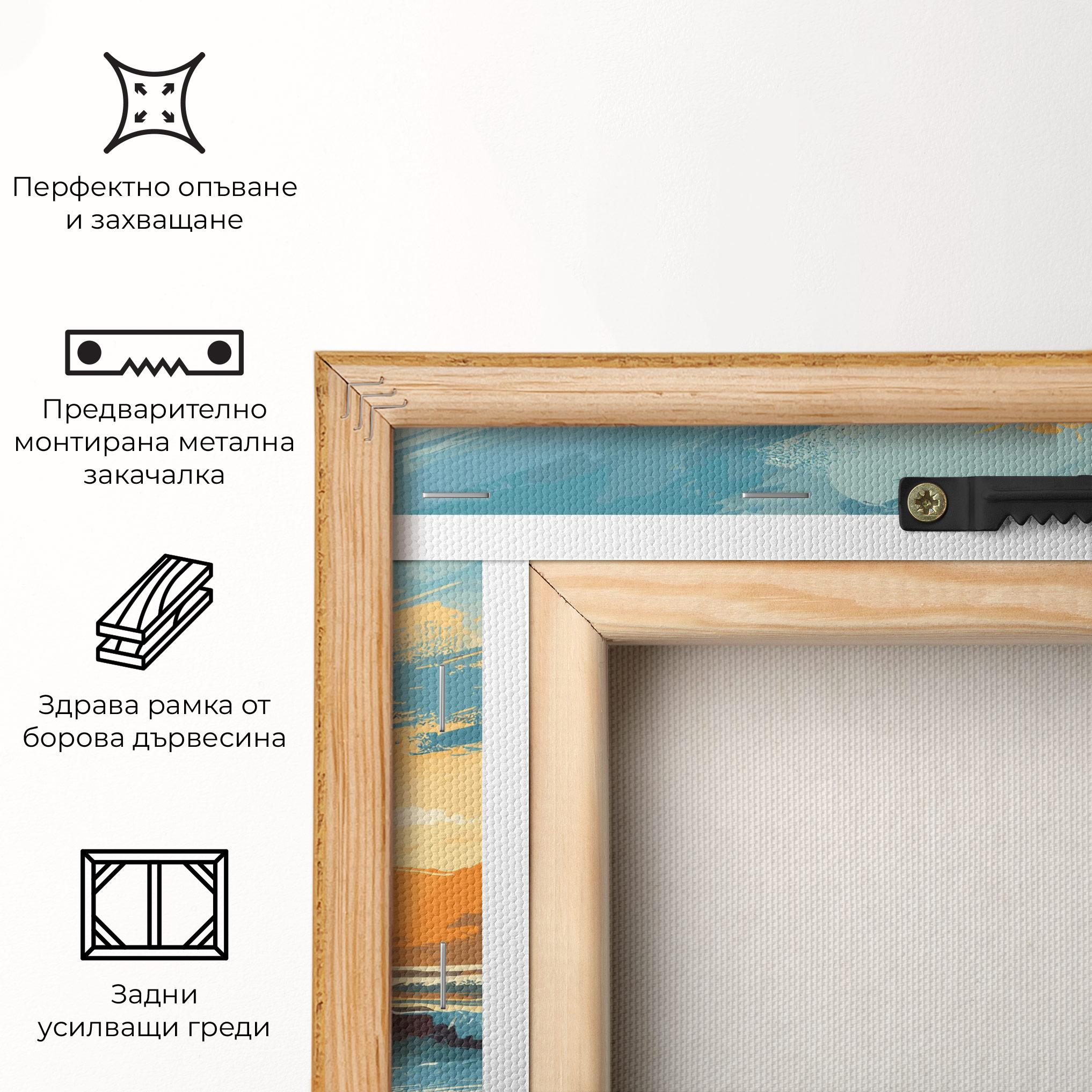 Картина на платно Yellow Blue Sunrise mockup 5