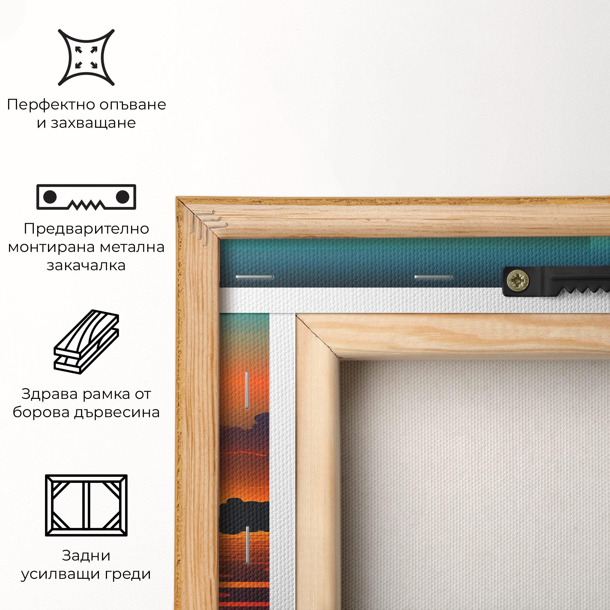 Картина на платно Yellow Sunset Illustration mockup 5