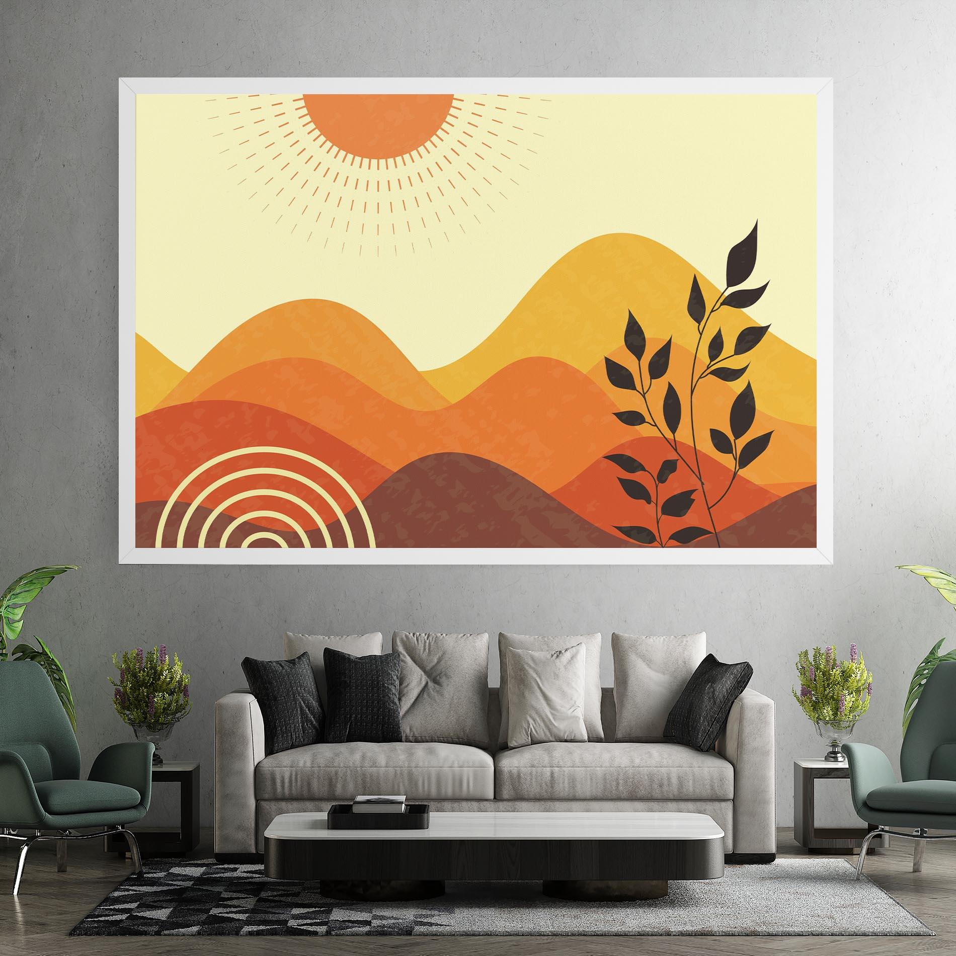 Картина на платно Minimalist Sunset Art mockup 7
