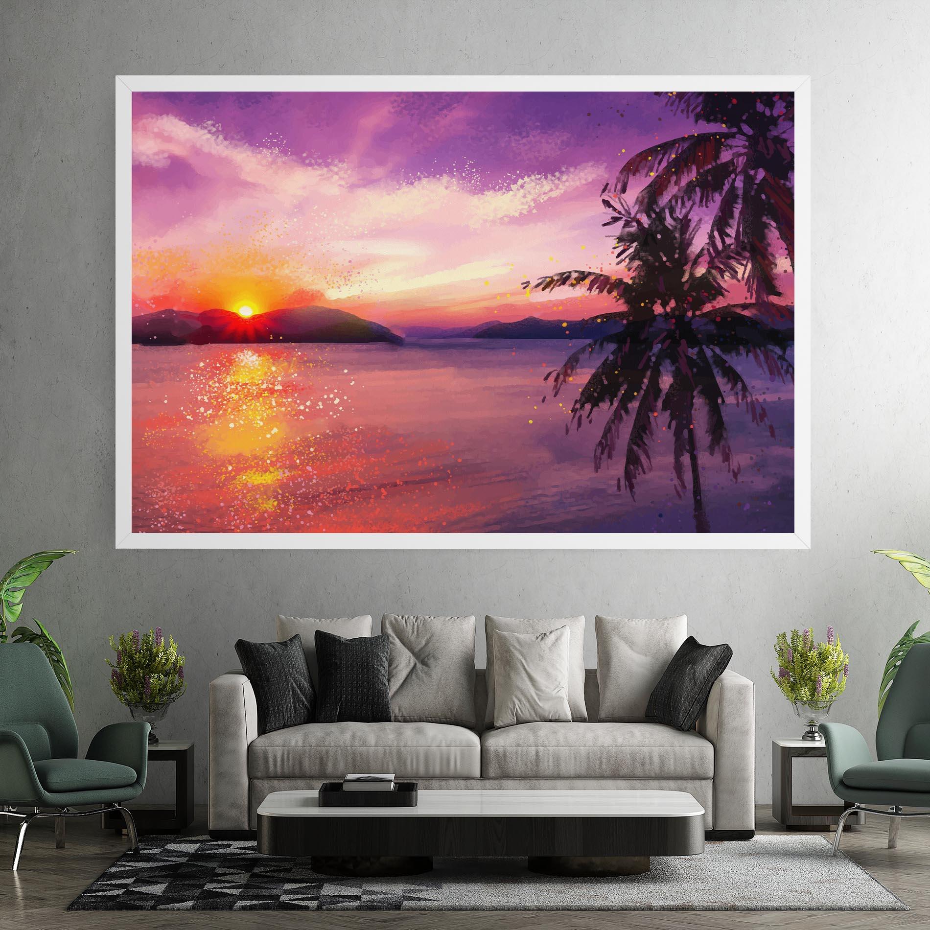 Картина на платно Purple Sunrise Art mockup 7