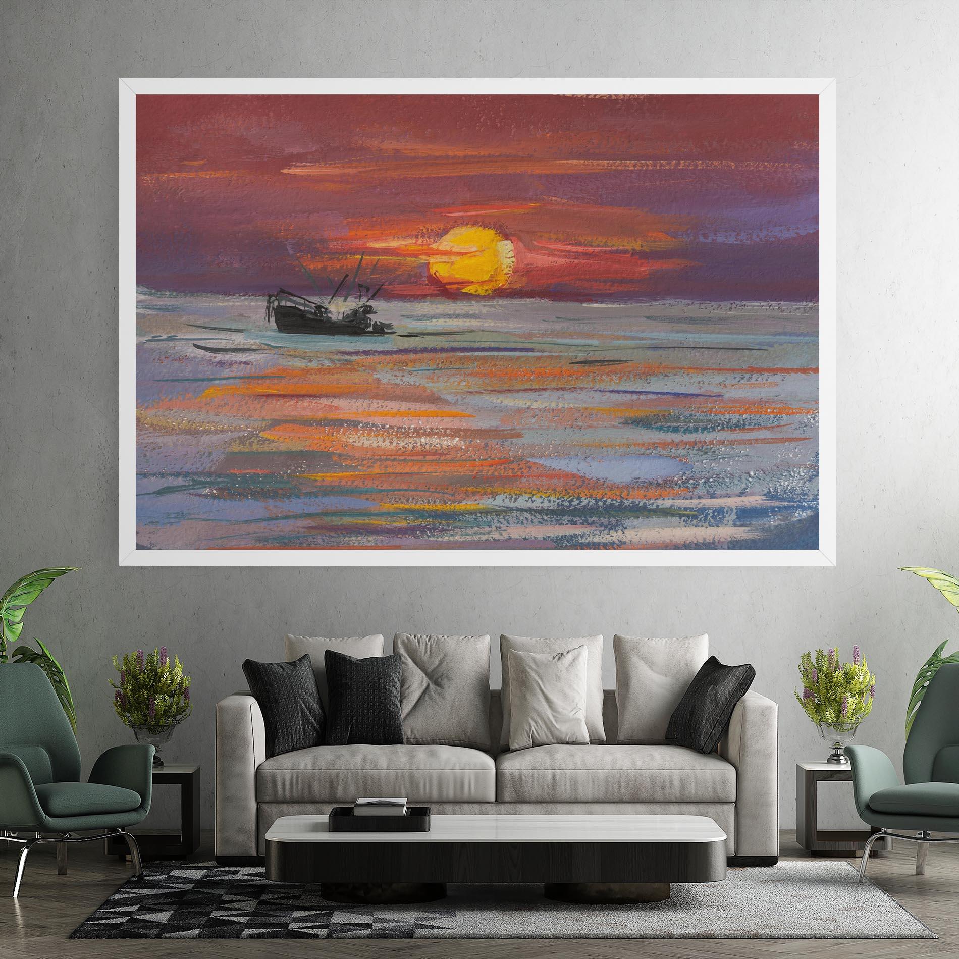 Картина на платно Sea Ship Painting mockup 7