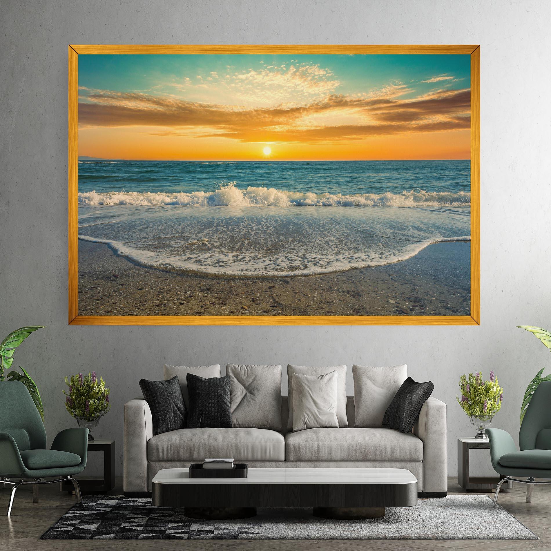 Картина на платно Beach Dramatic Sunset mockup 7