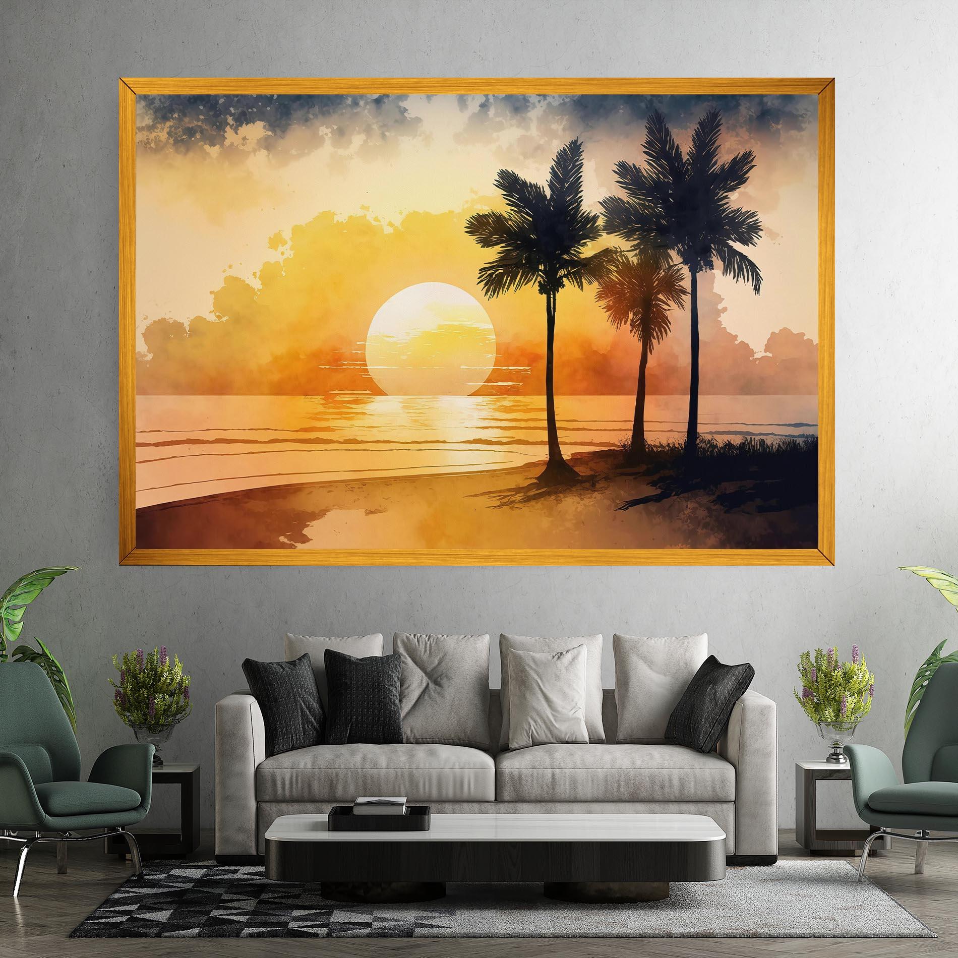 Картина на платно Palm Trees Sunset mockup 7