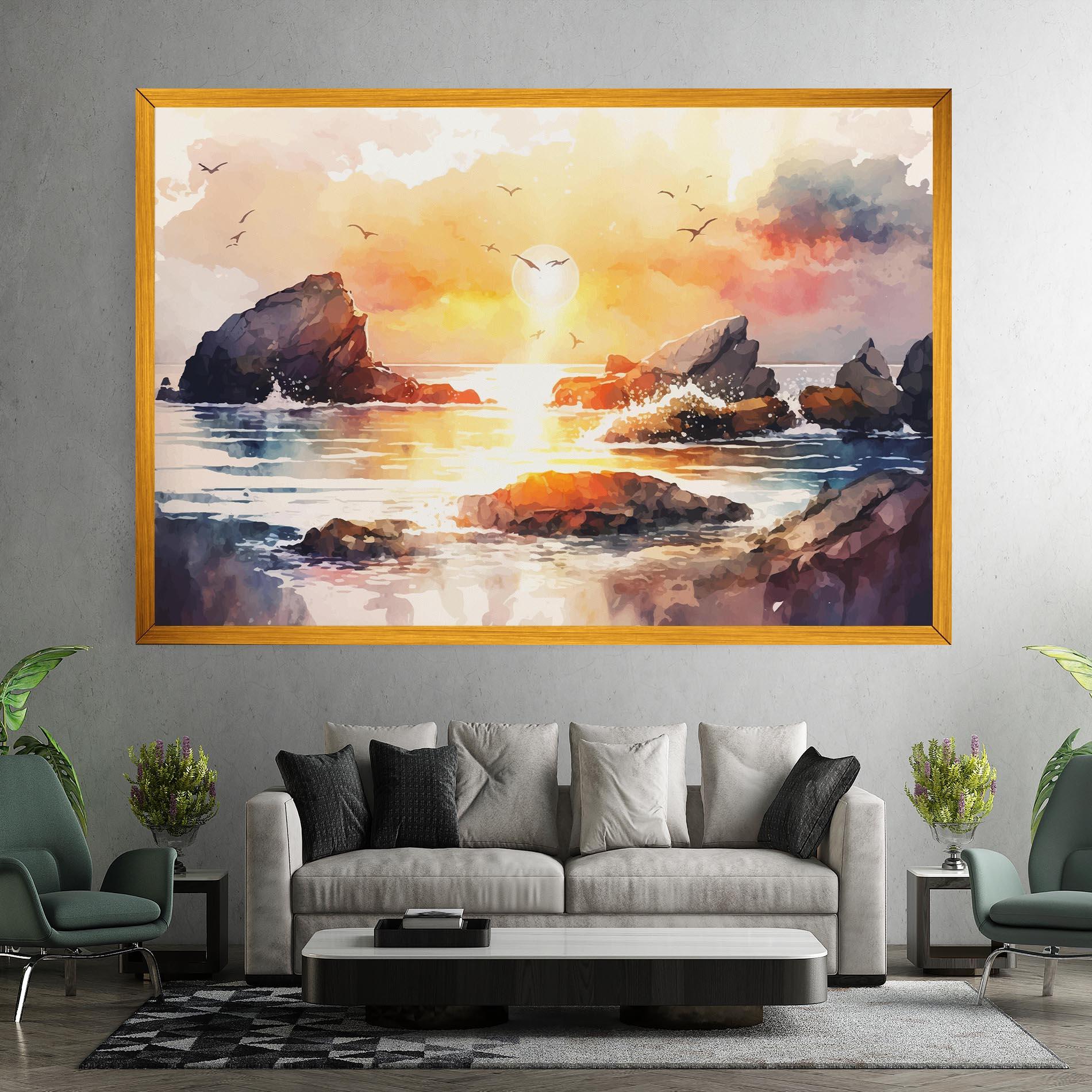 Картина на платно Pretty Pastel Sunset mockup 7