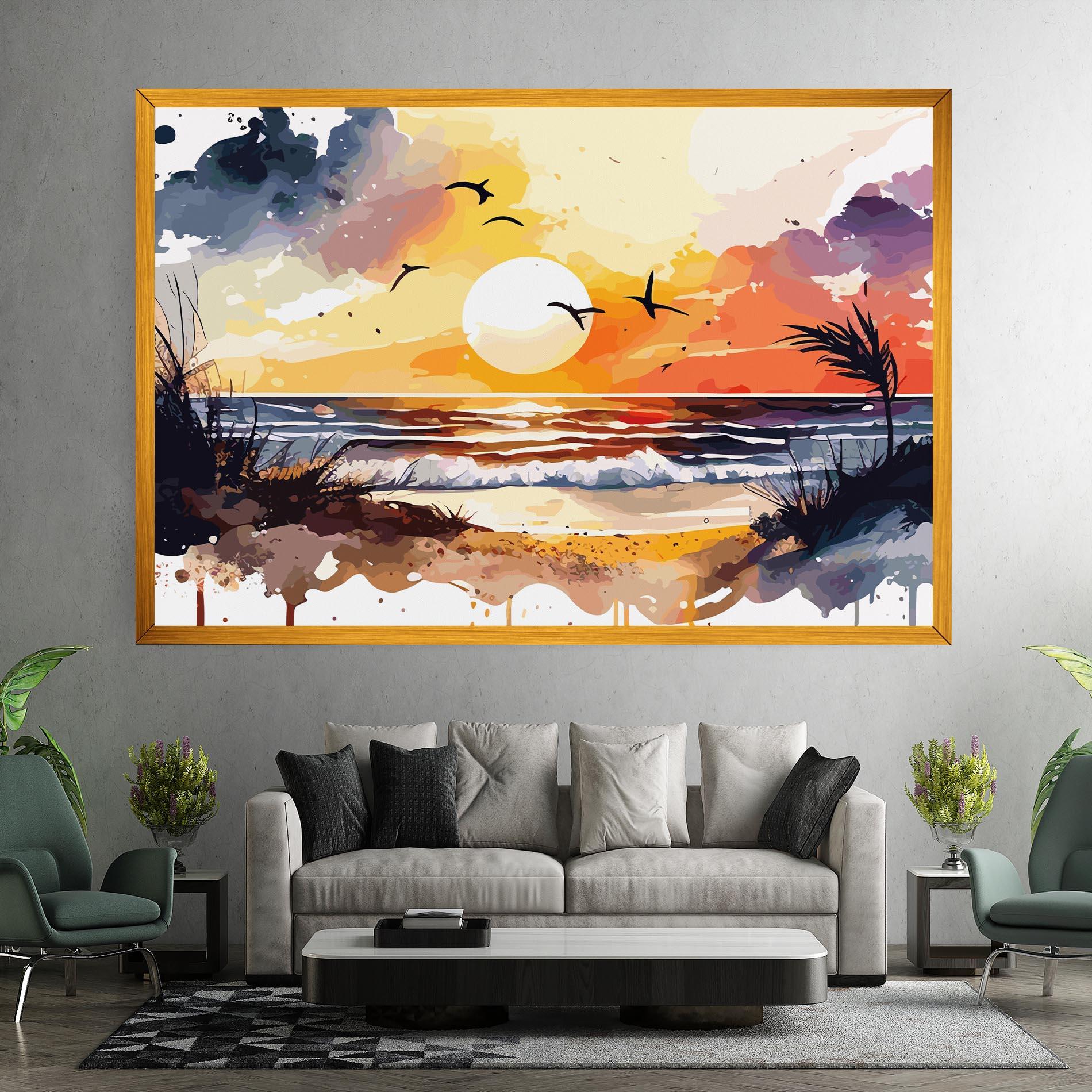 Картина на платно Sunset Art View mockup 7