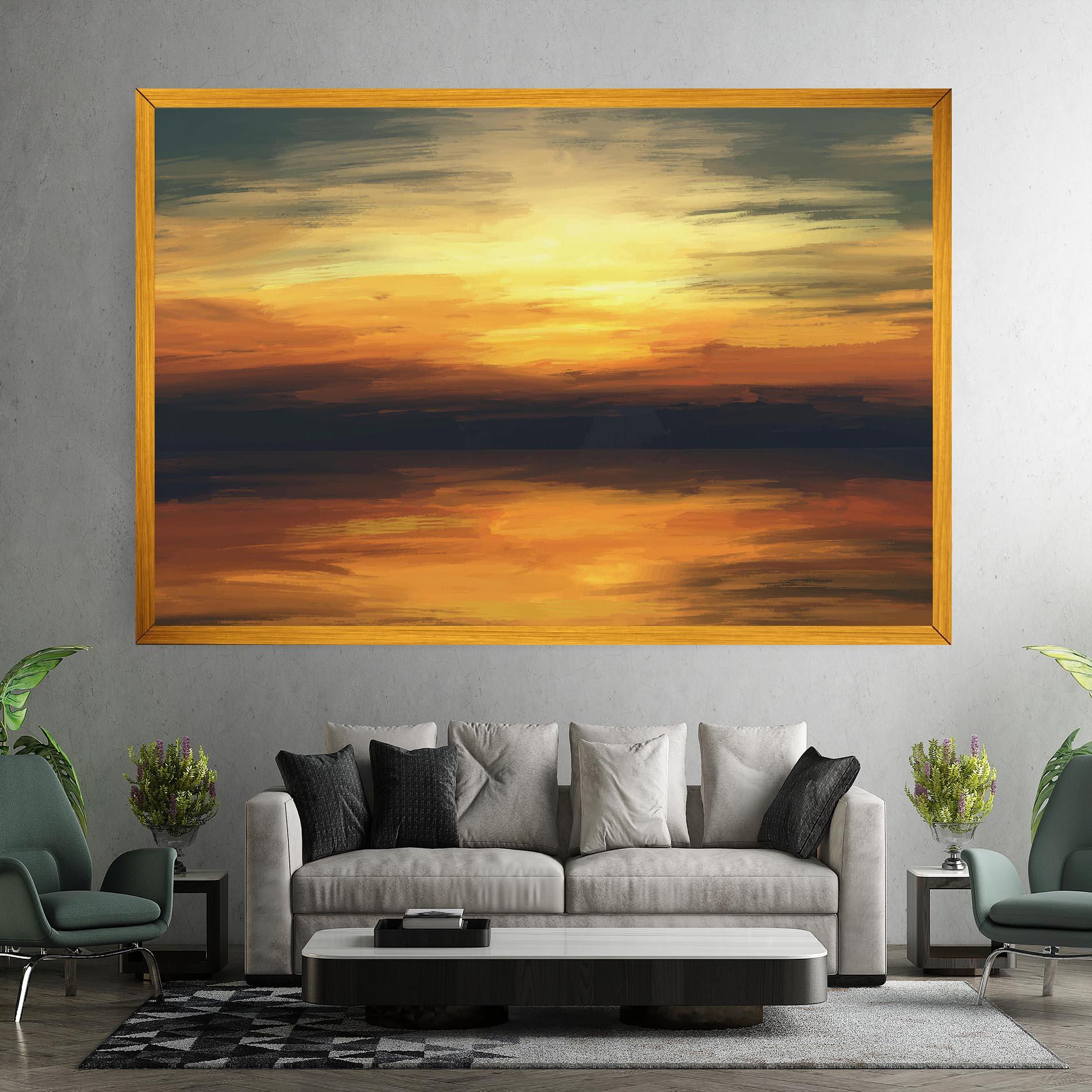 Картина на платно Sunset Oil Paint mockup 7