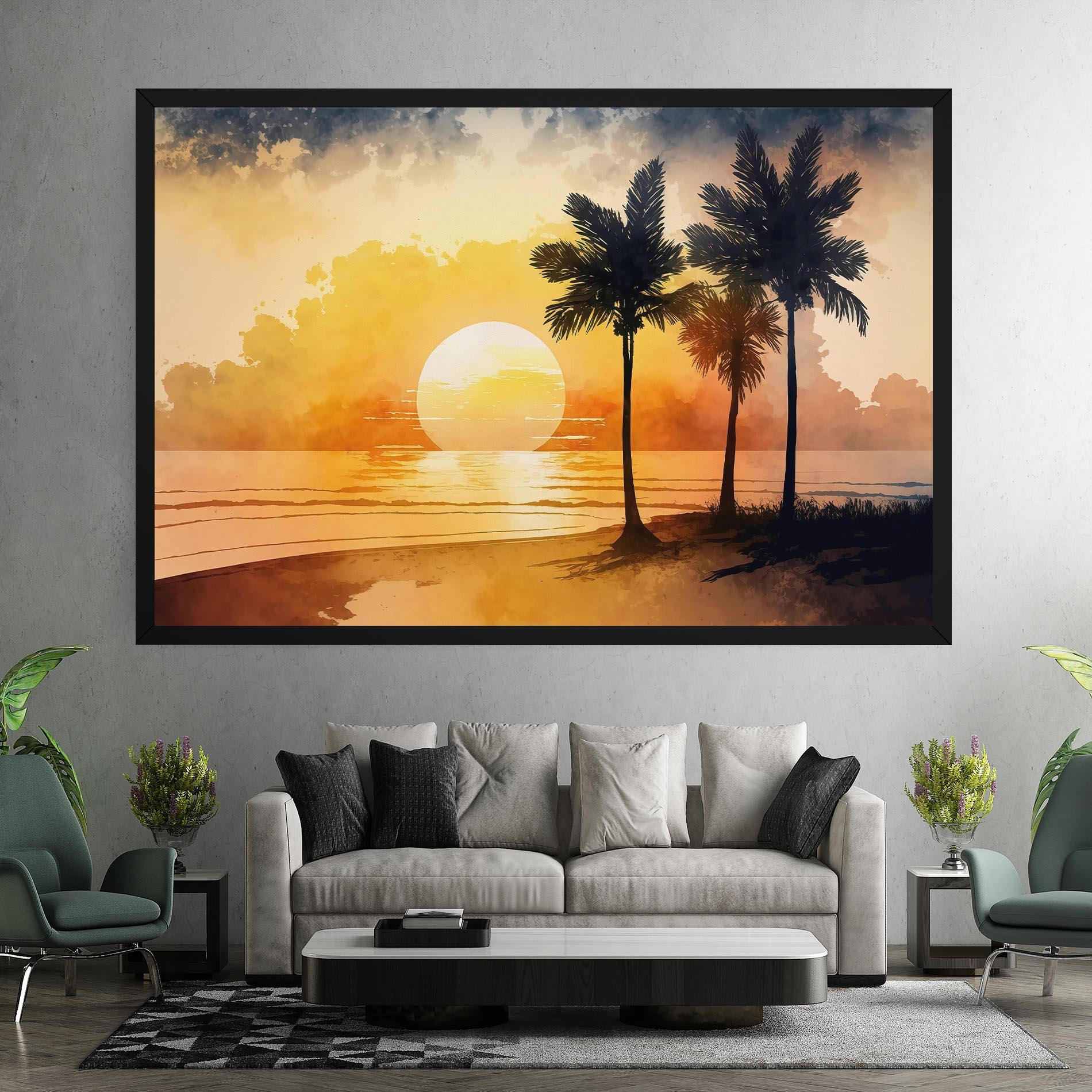 Картина на платно Palm Trees Sunset mockup 7