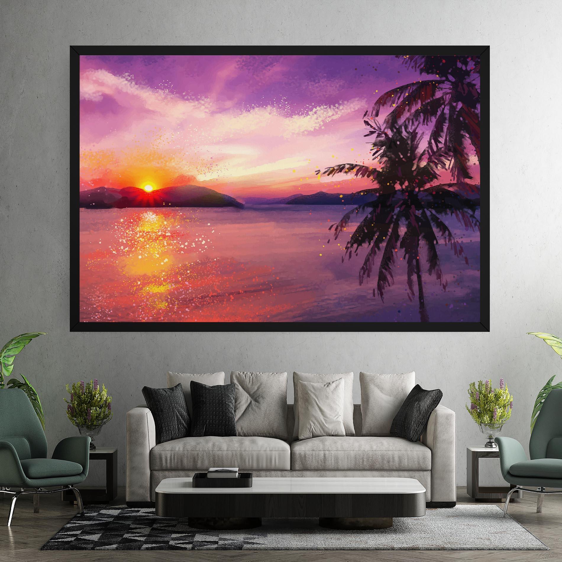 Картина на платно Purple Sunrise Art mockup 7