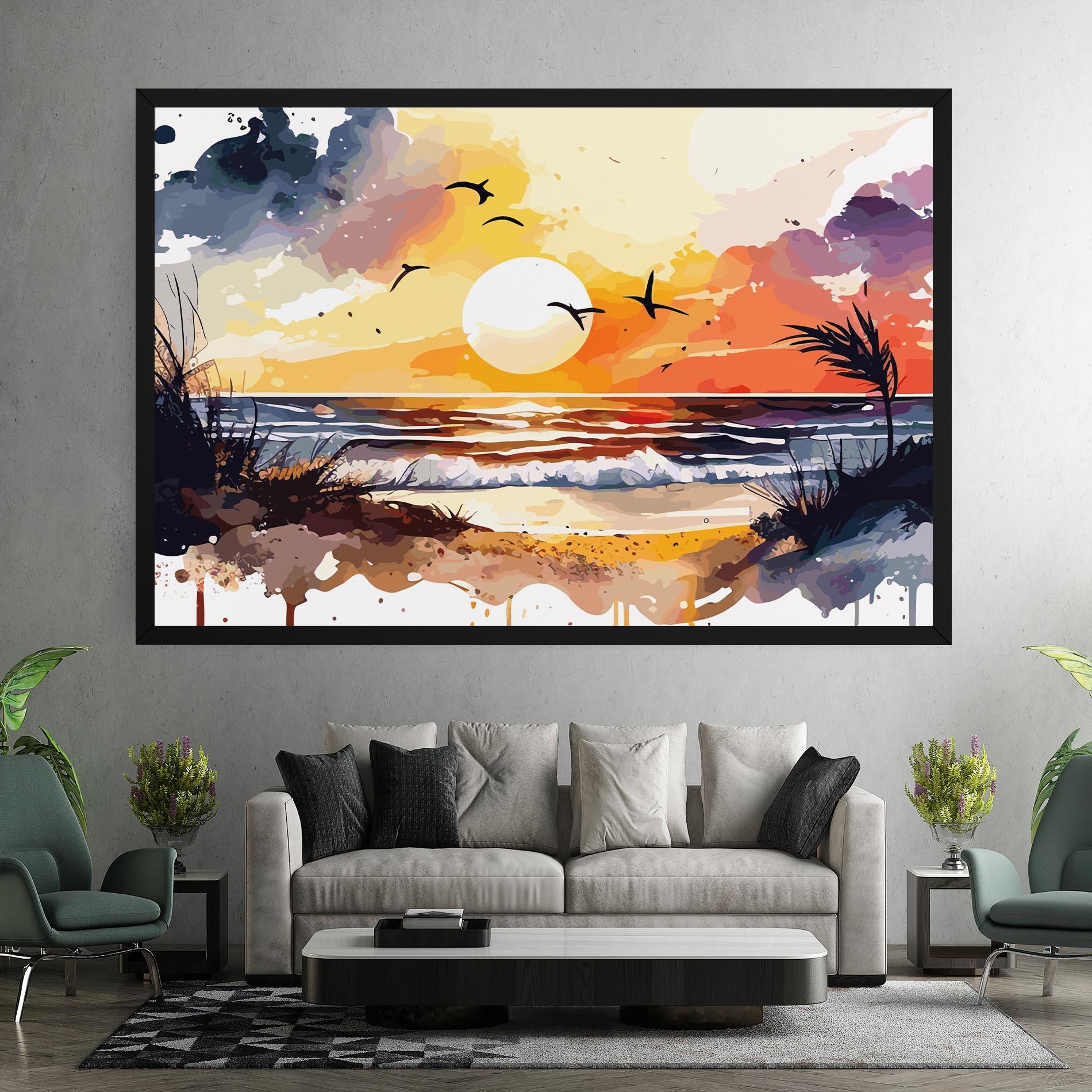 Картина на платно Sunset Art View mockup 7