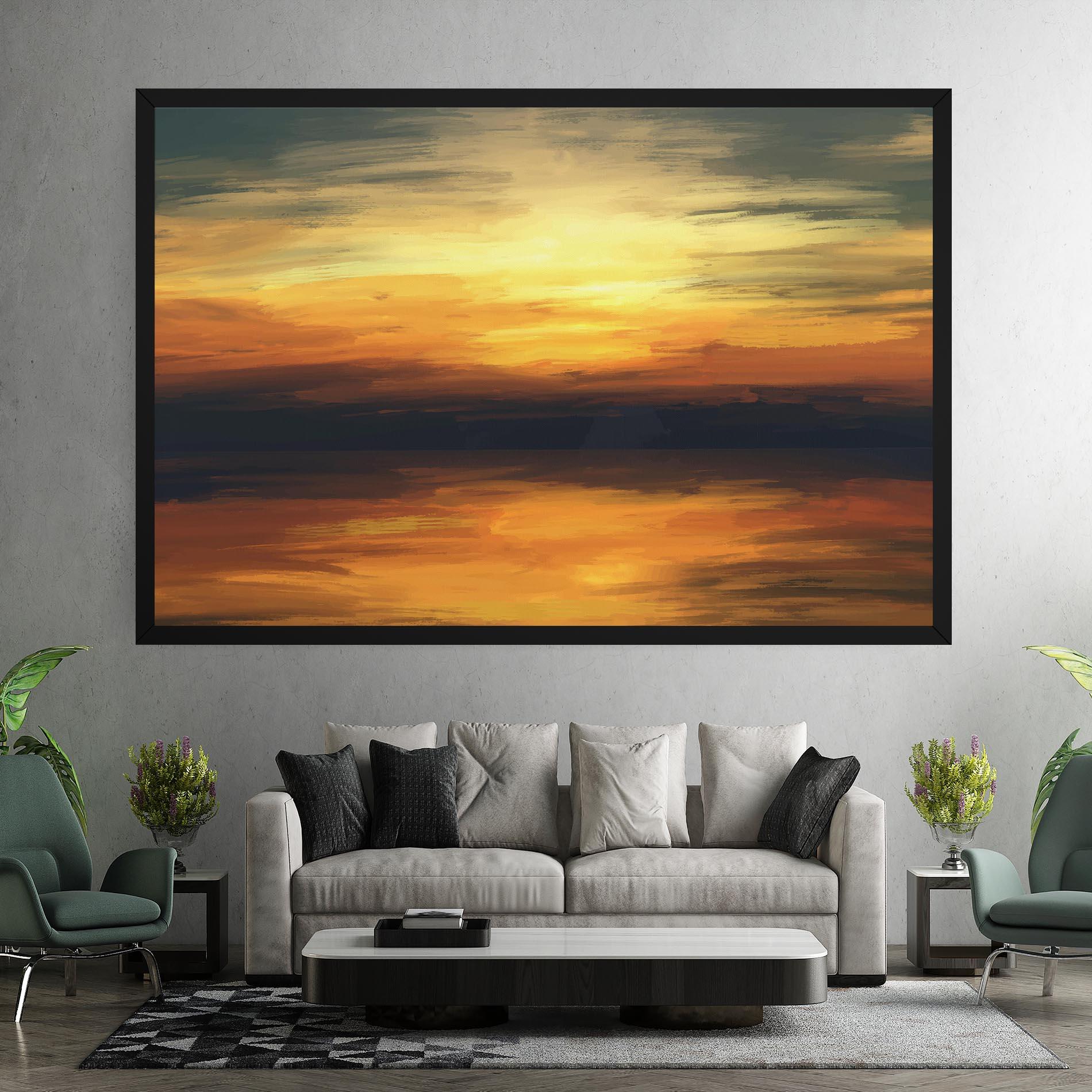 Картина на платно Sunset Oil Paint mockup 7
