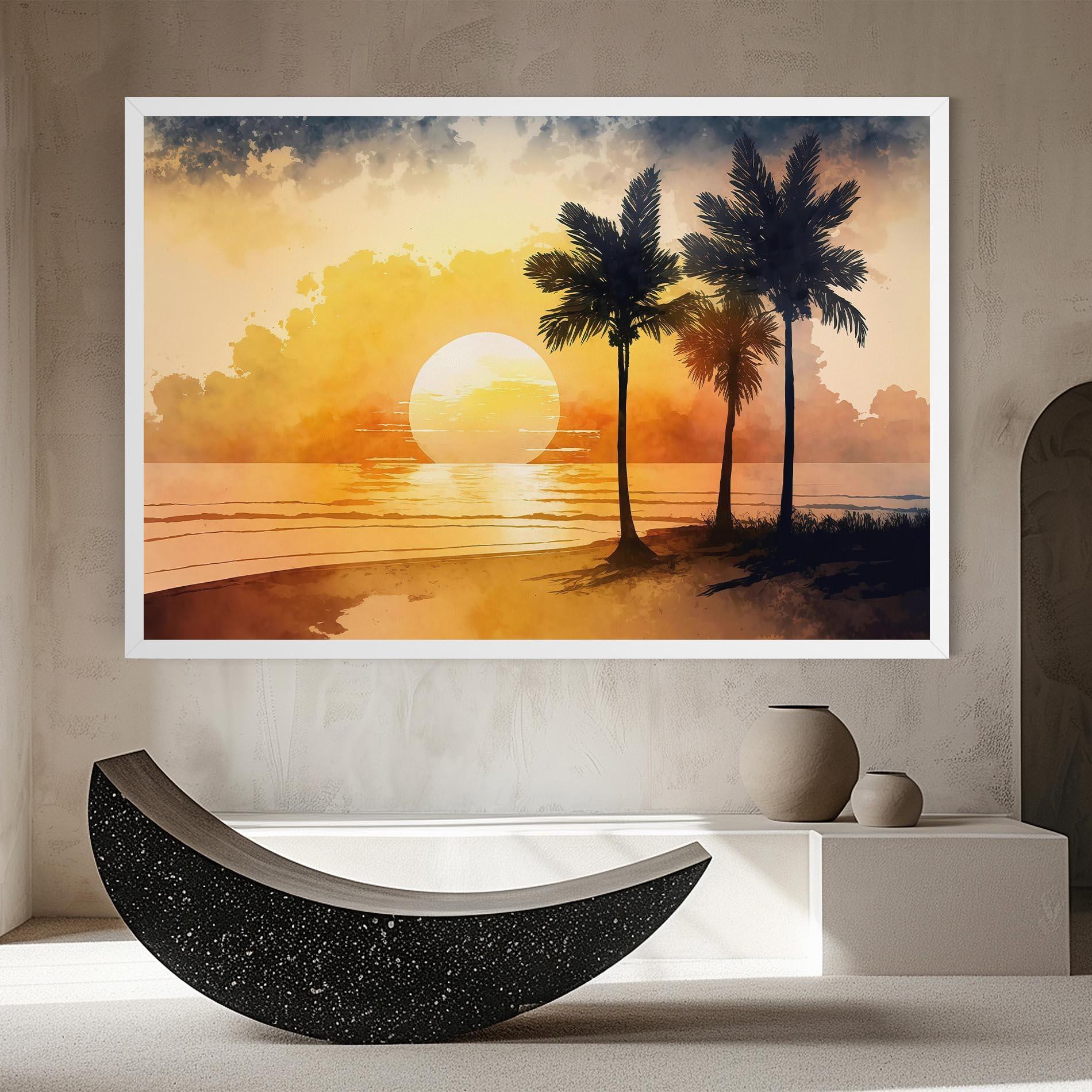 Картина на платно Palm Trees Sunset mockup 8