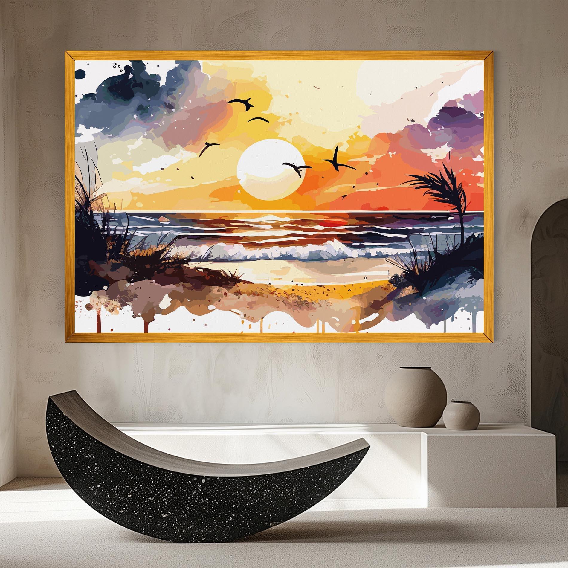 Картина на платно Sunset Art View mockup 8