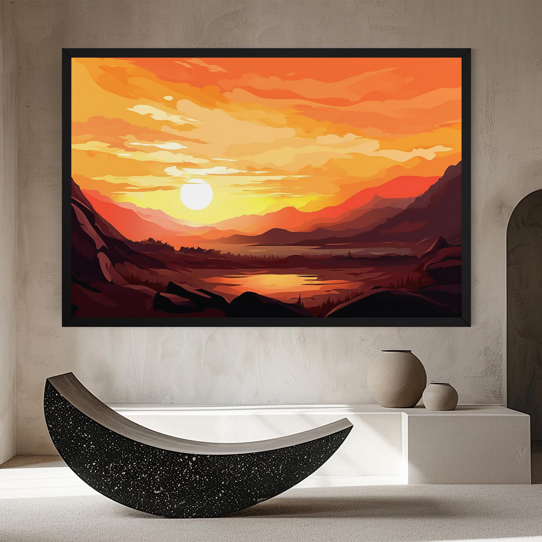Beautiful Sunset Illustration mockup 8