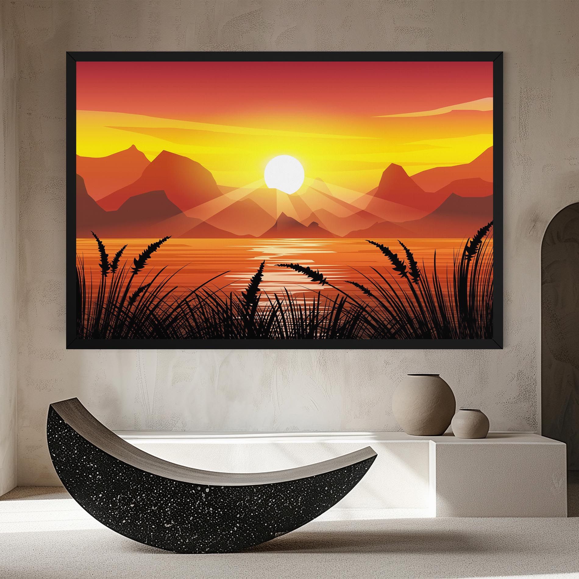 Sunrise Grass Art mockup 8