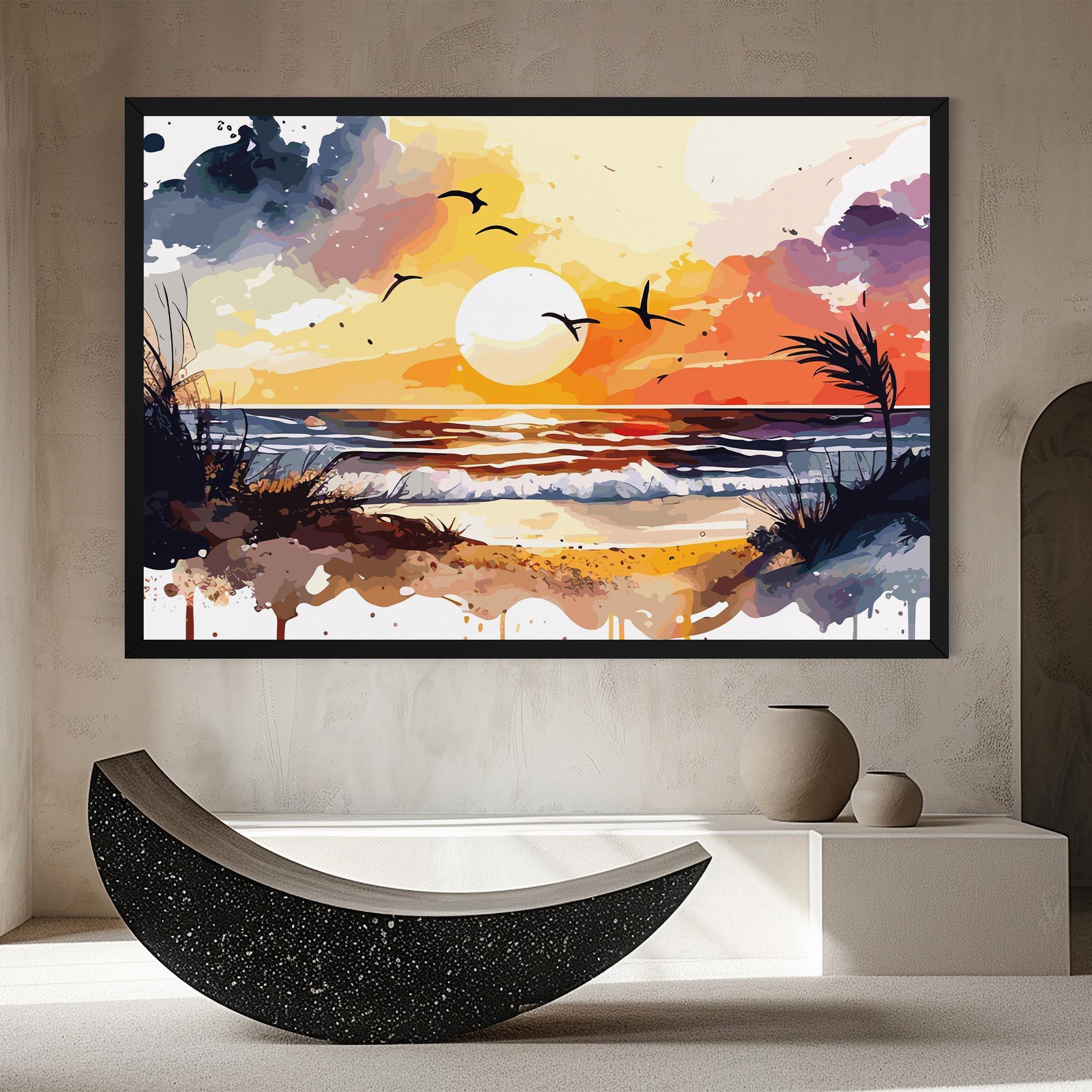 Картина на платно Sunset Art View mockup 8