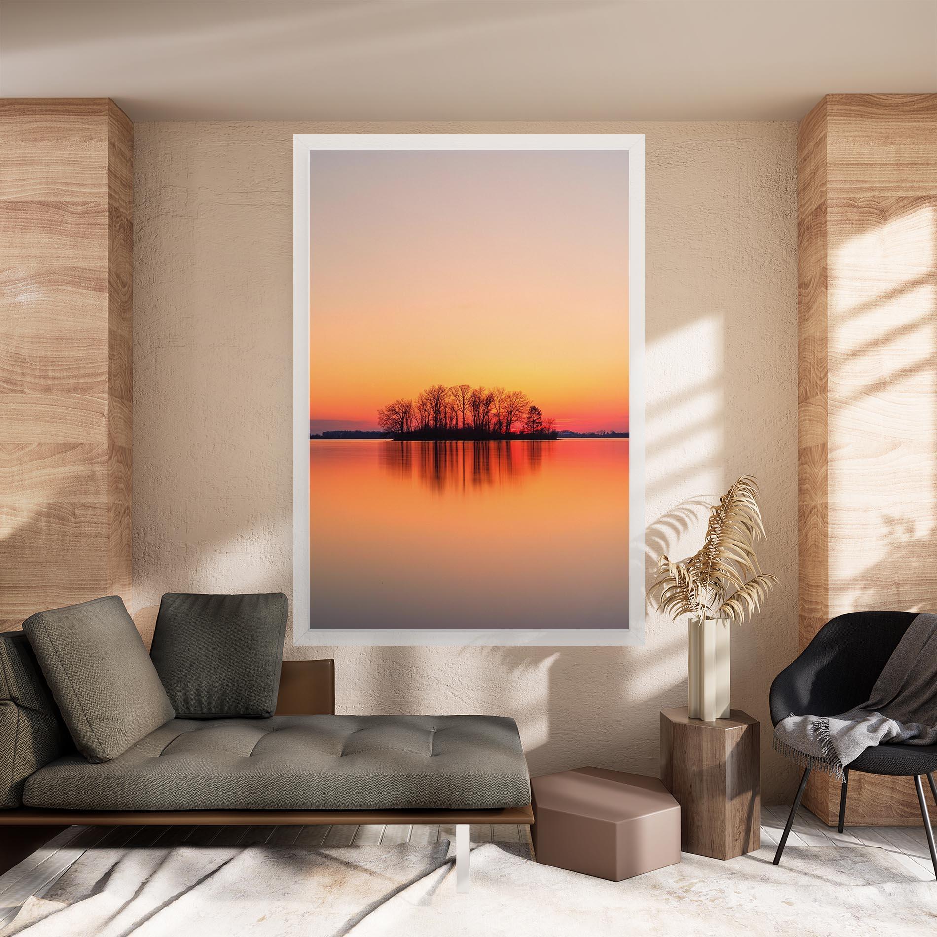 Картина на платно Tree Sunset Lake mockup 8
