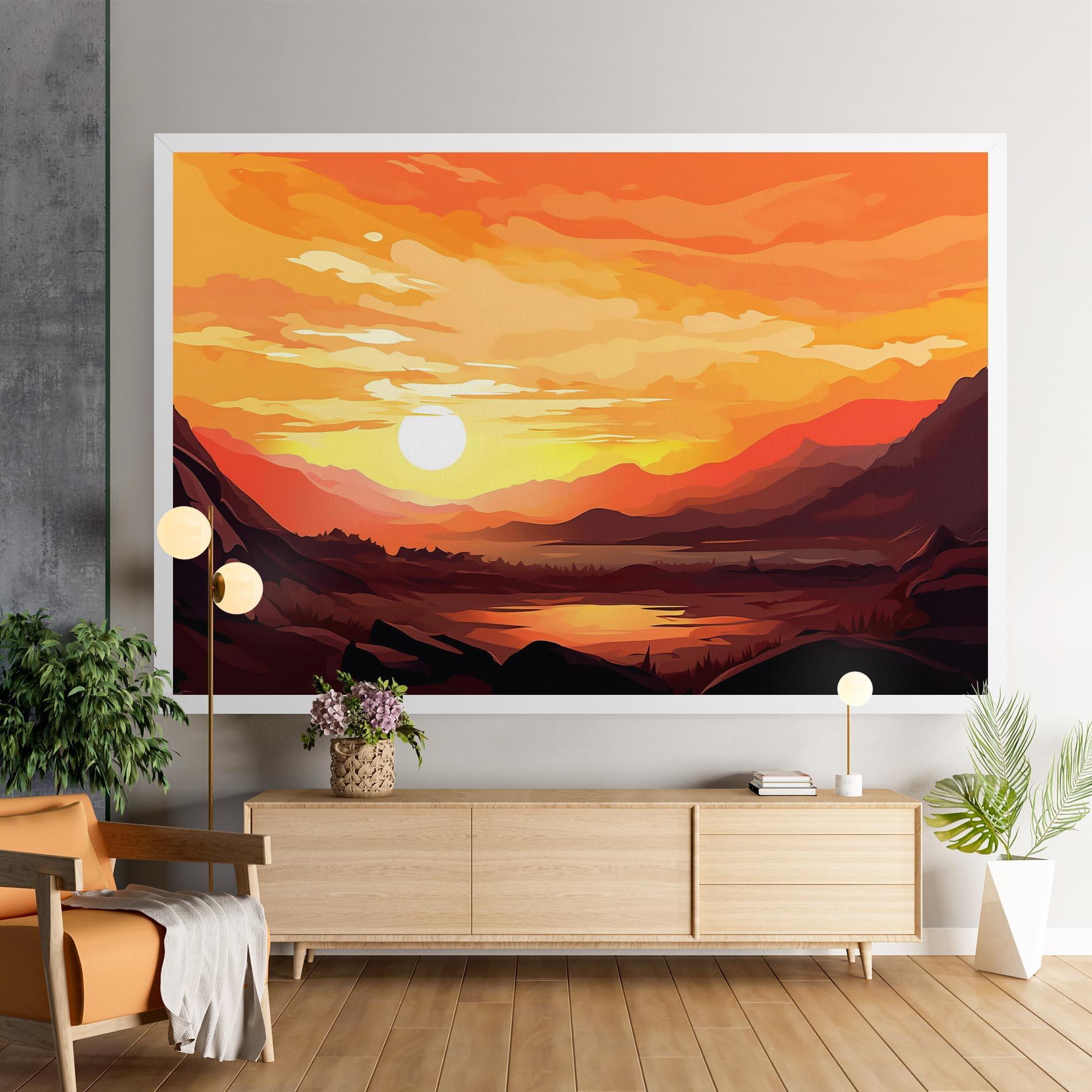Картина на платно Beautiful Sunset Illustration mockup 9