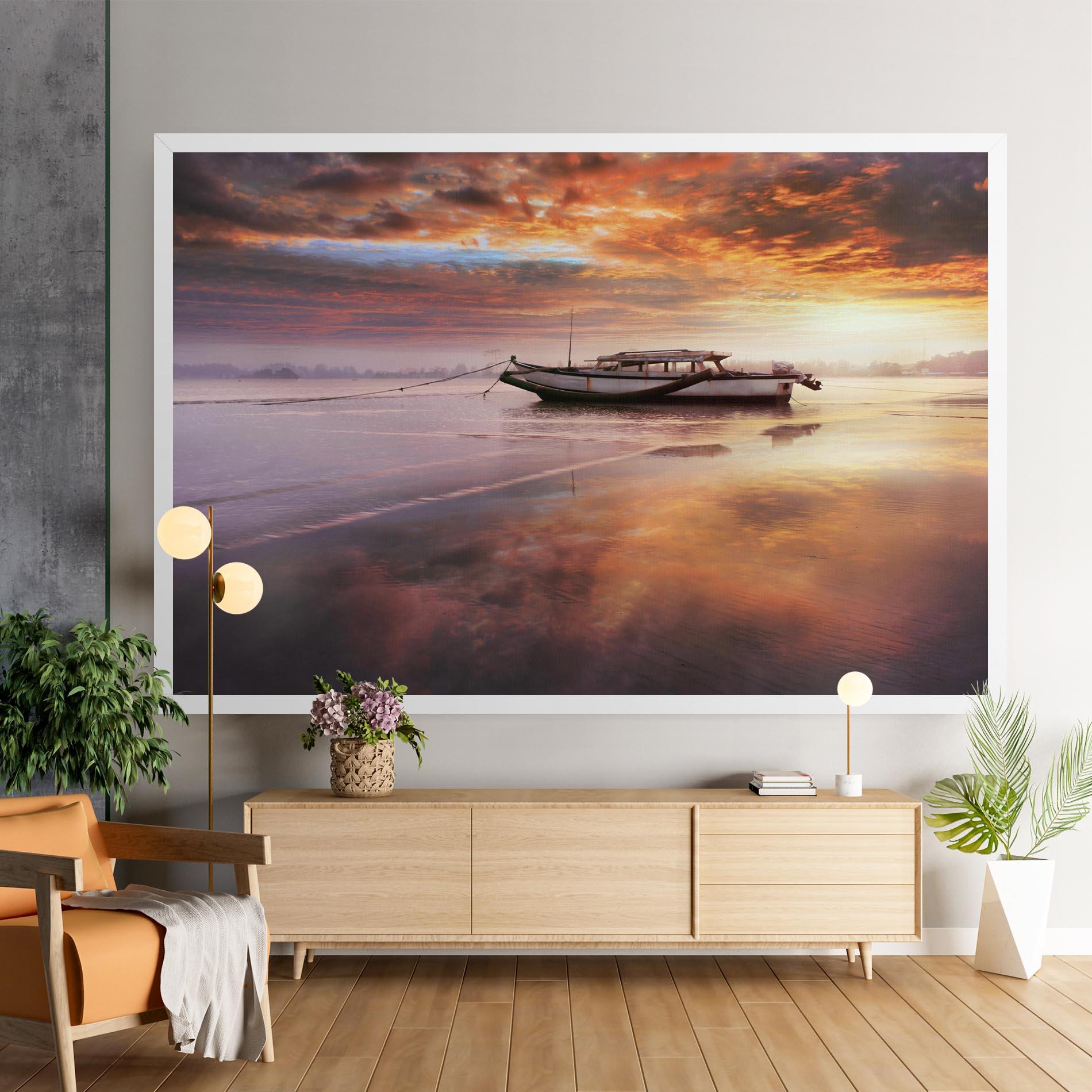 Картина на платно Beauty Boat Sunrise mockup 9