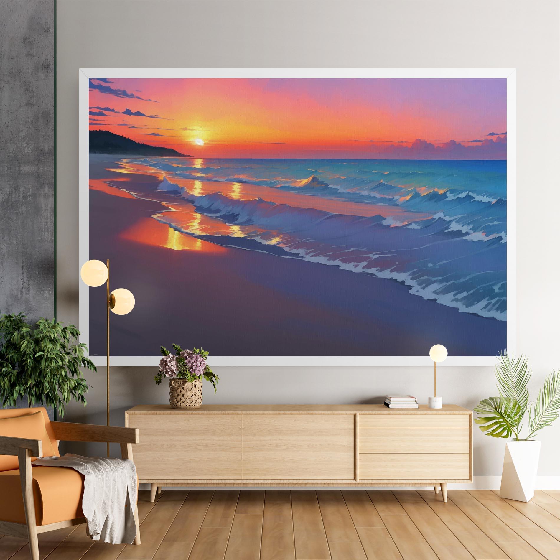 Картина на платно Dreamy Beach Sunset mockup 9