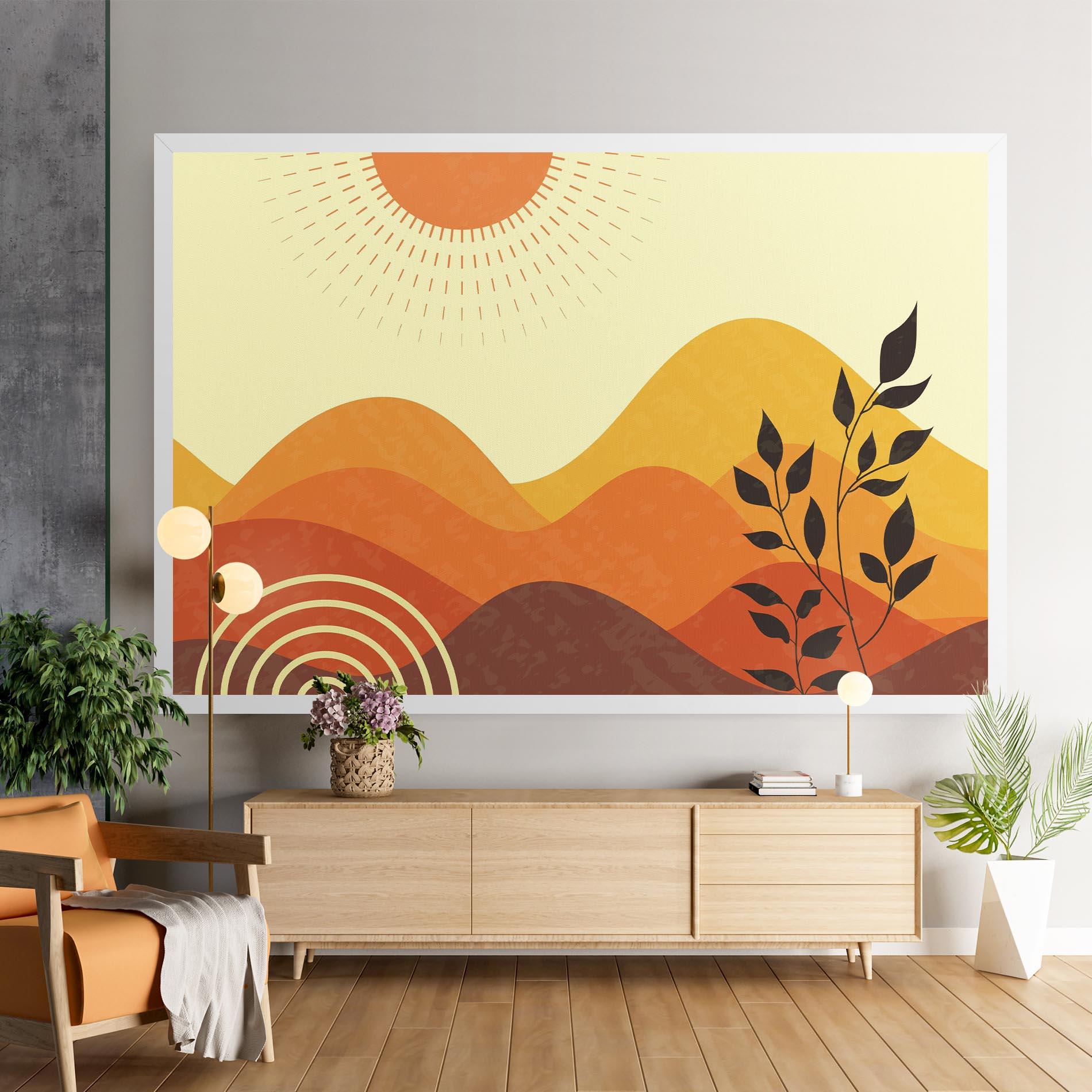 Картина на платно Minimalist Sunset Art mockup 9