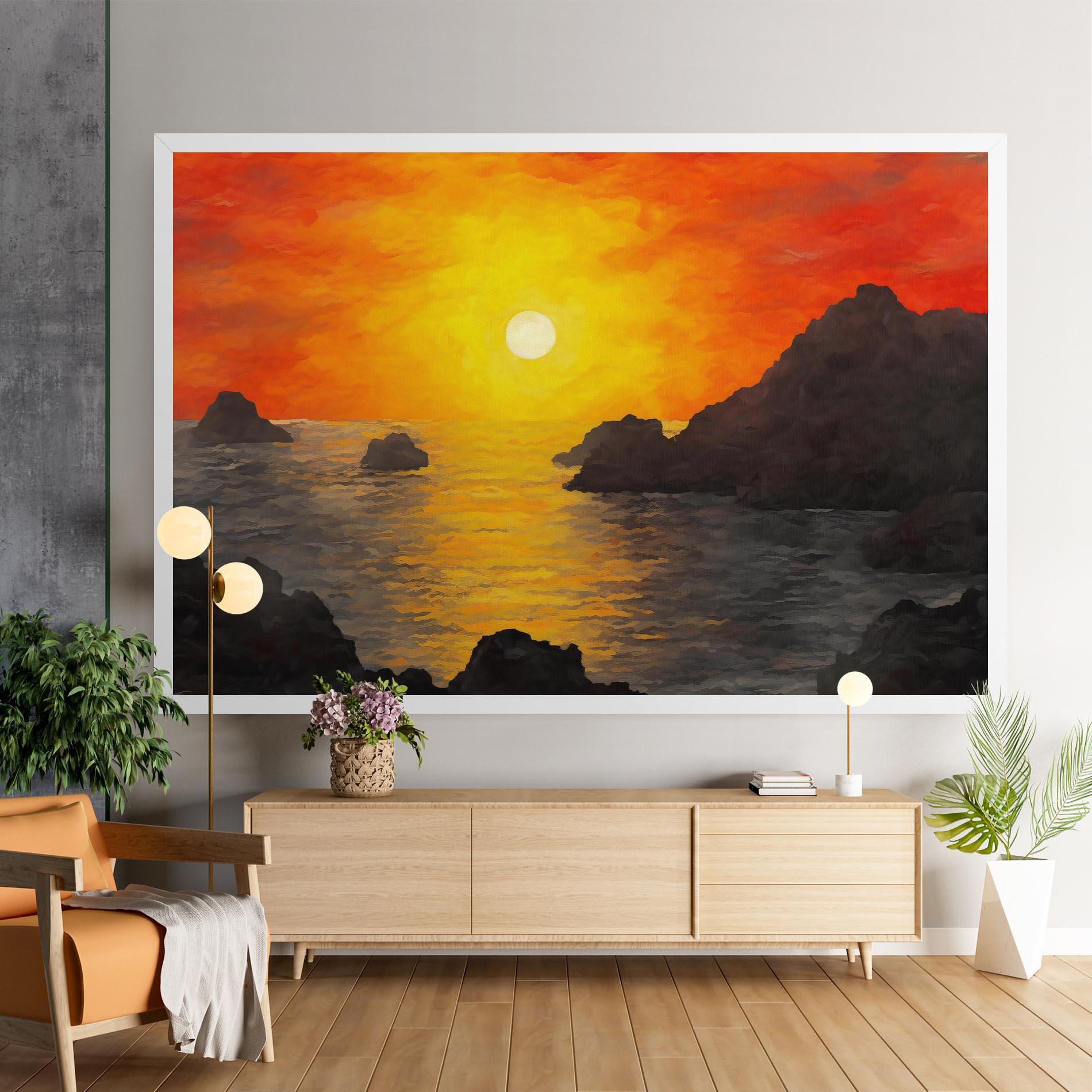 Картина на платно Mountains Rocks Painting mockup 9