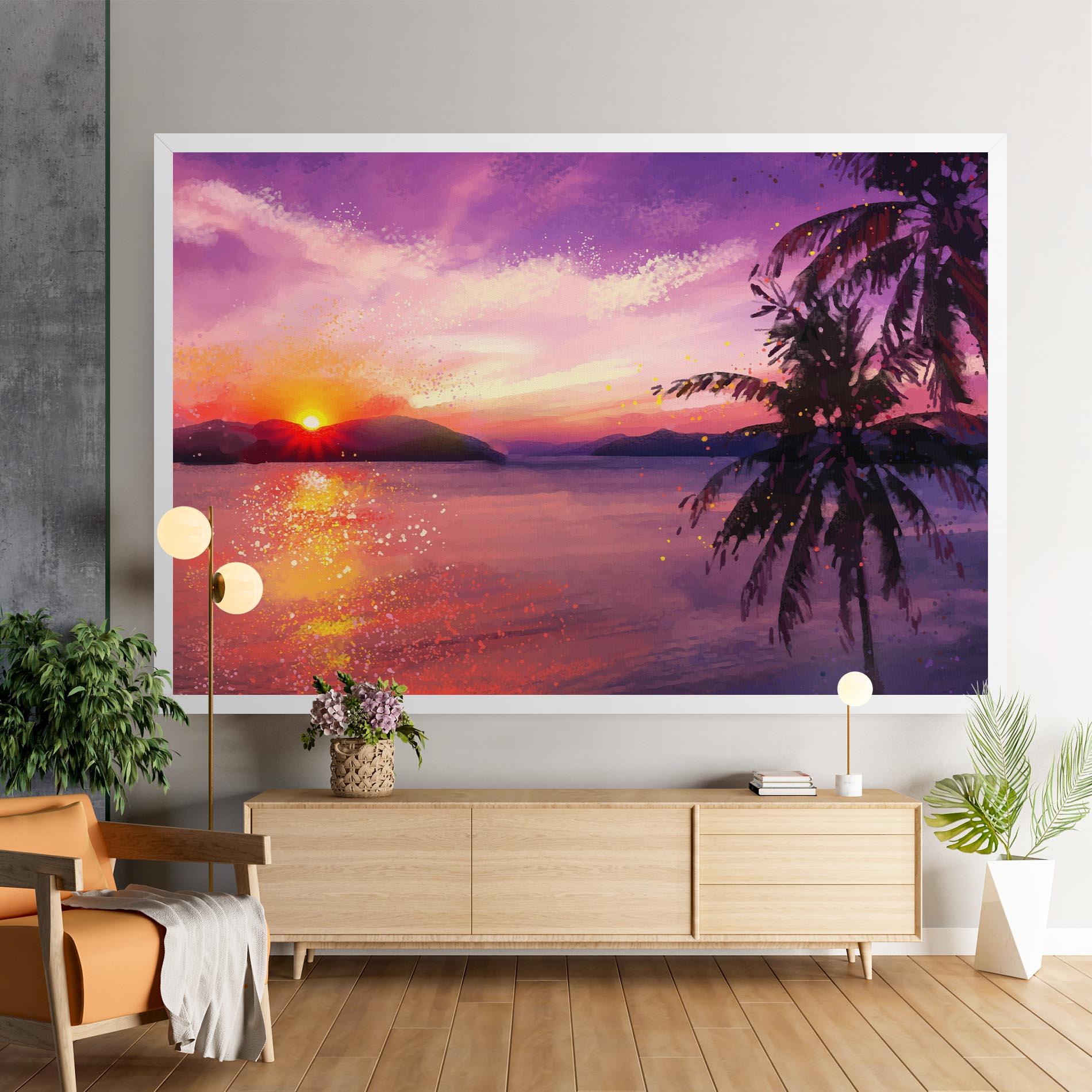 Картина на платно Purple Sunrise Art mockup 9