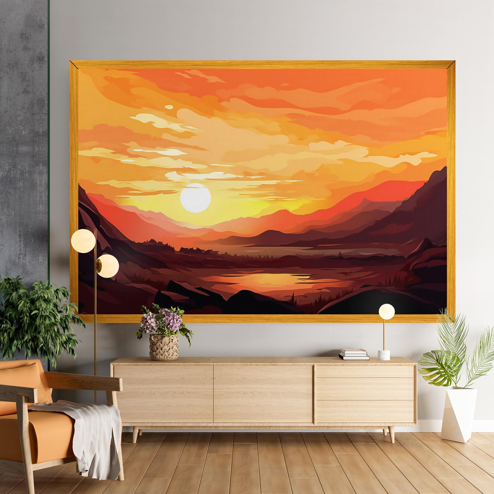 Картина на платно Beautiful Sunset Illustration mockup 9